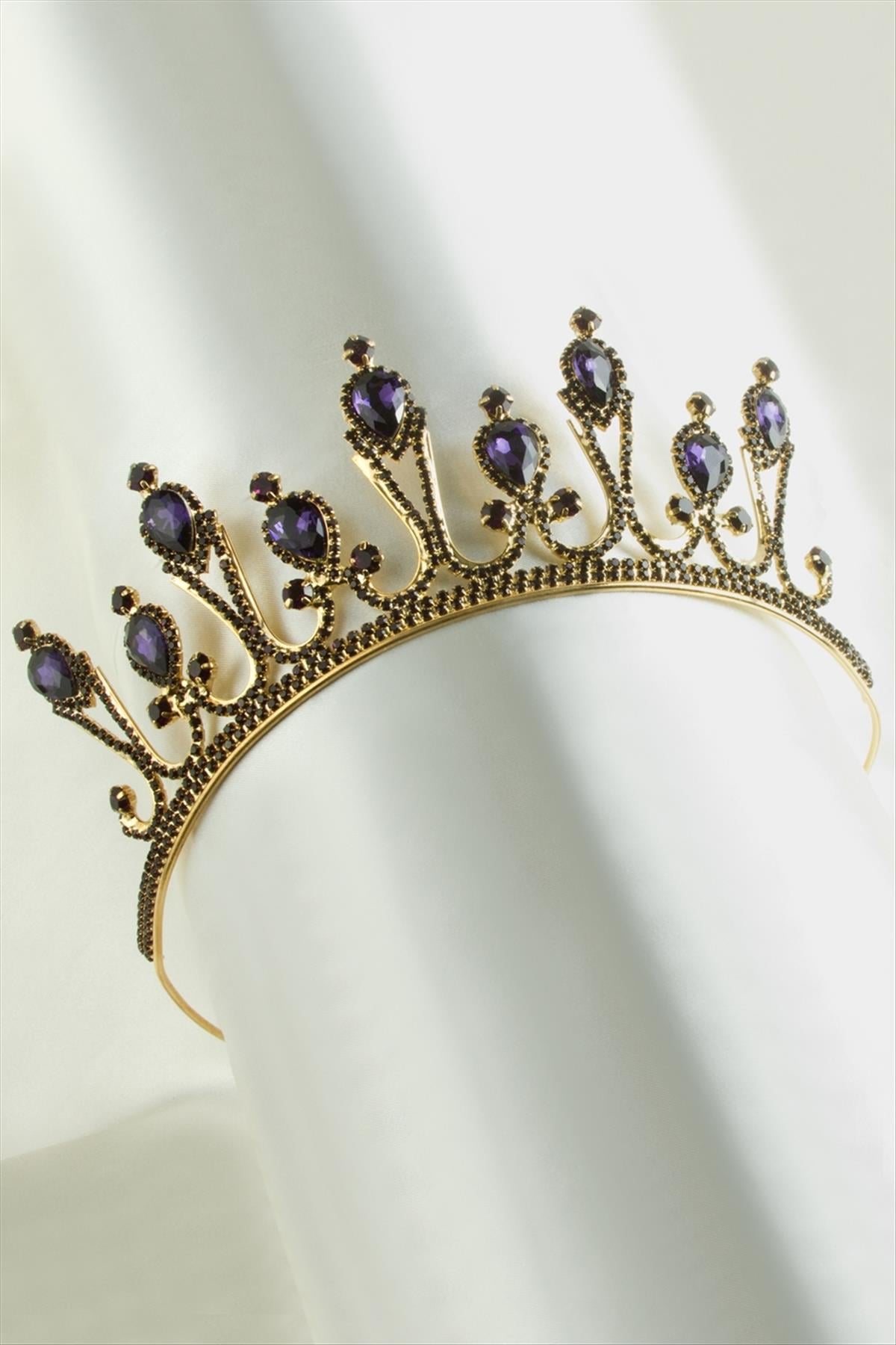 Lüks Taşlı Gelin Tacı