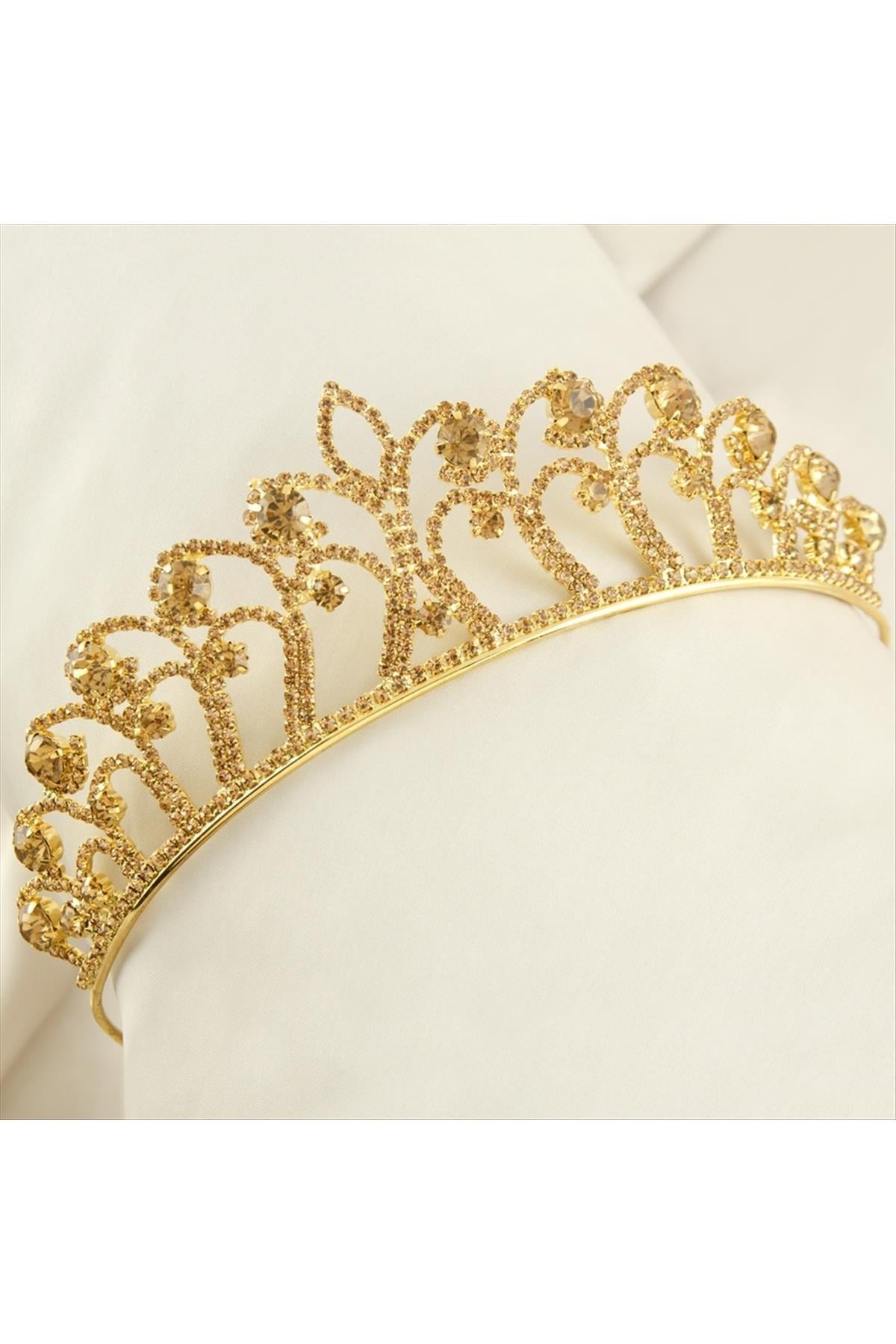 Lüks Taşlı Gelin Taçı