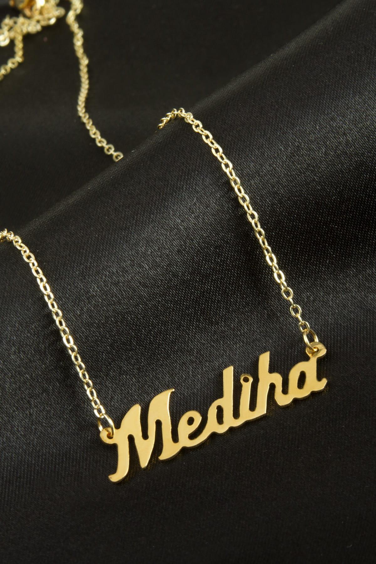 Mediha İsimli Kolye -Sarı