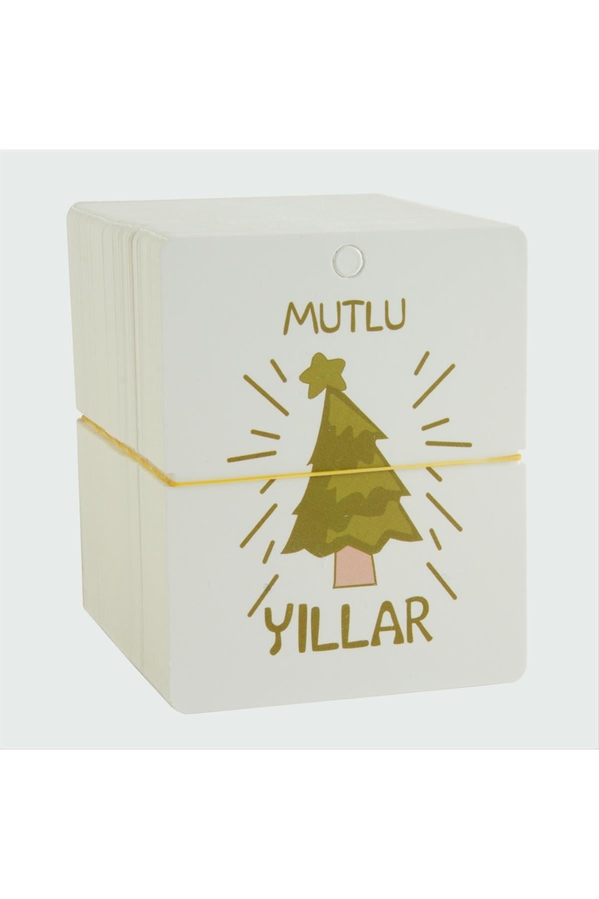 Mutlu Yıllar Bileklik Kartı 200 Adet-Beyaz