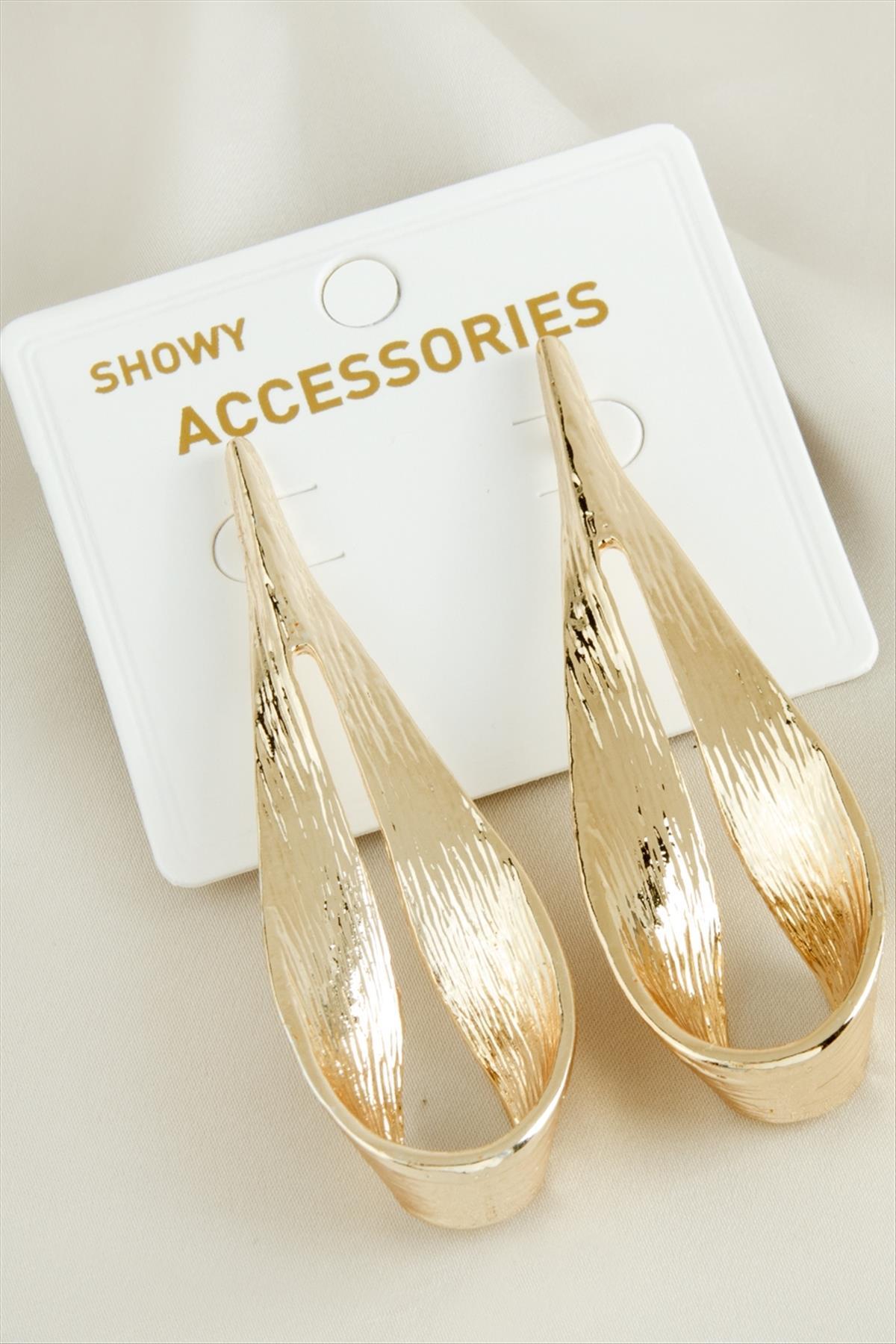 Oval Yeni Sezon Metal Küpe-Sarı