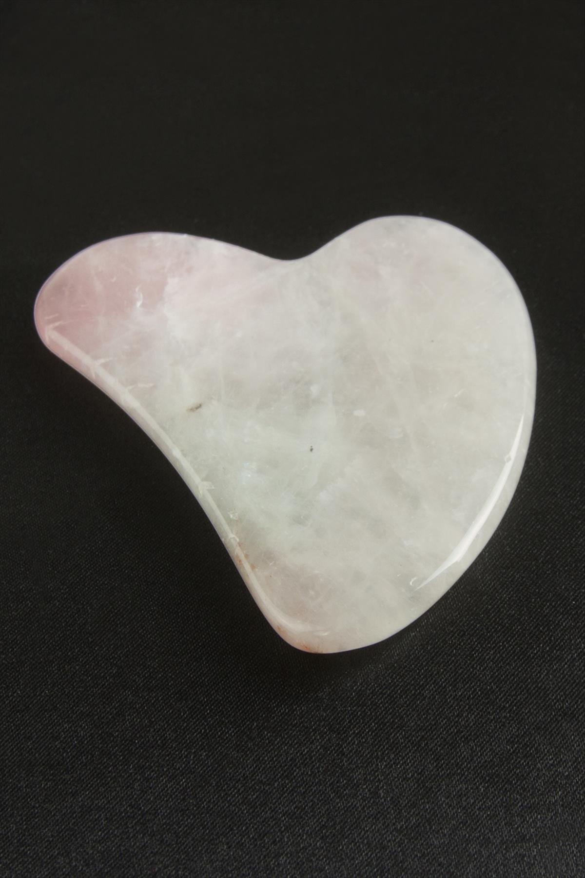 Pembe Kuvars Doğaltaş Kalp Yüz Masaj Aleti