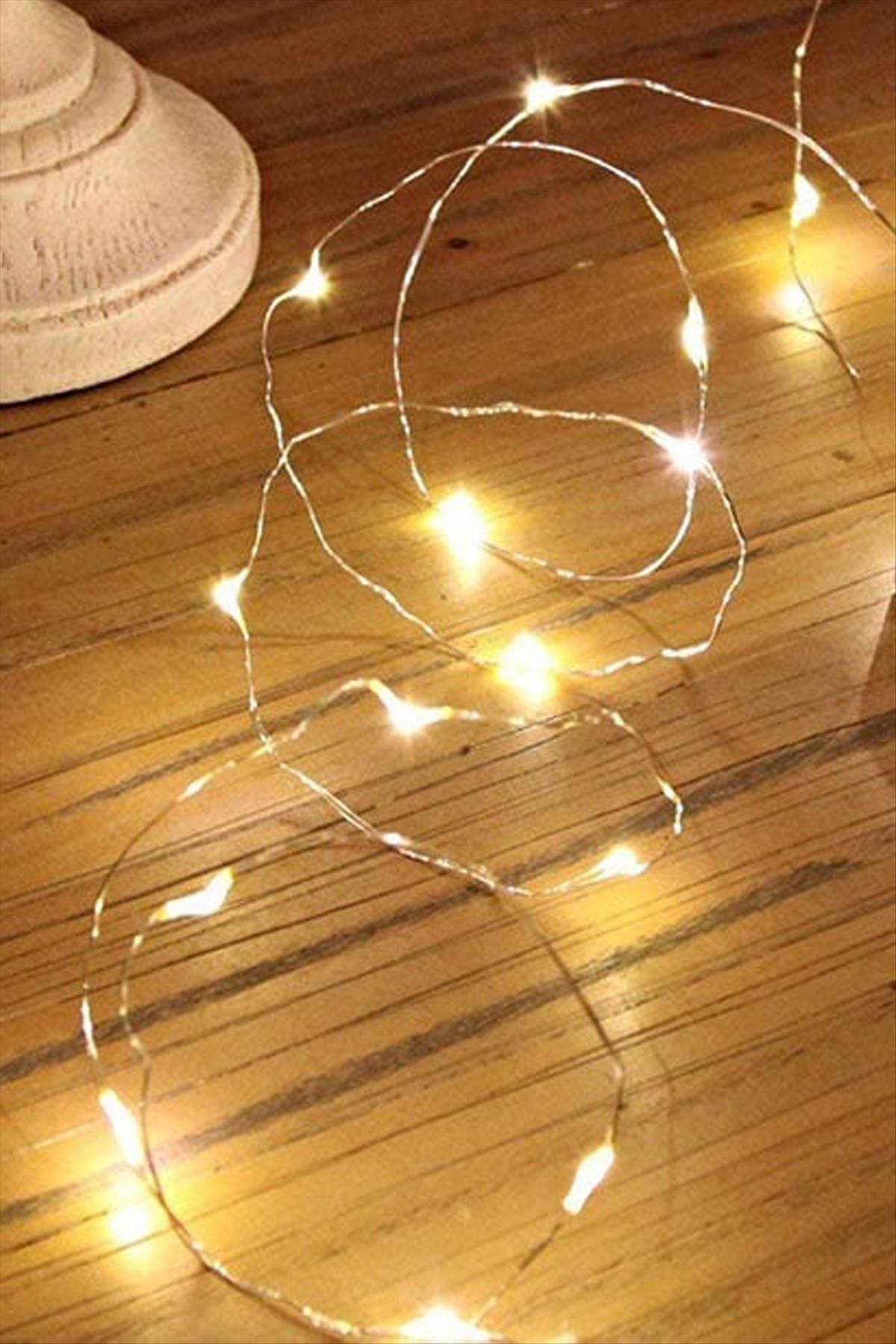 Peri Led Işık Pilli 1 metre Sarı