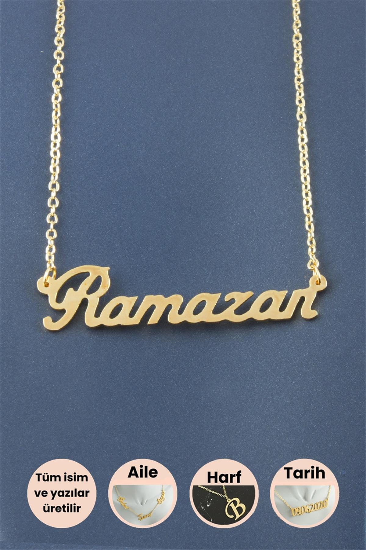 Ramazan İsimli Kolye-Sarı