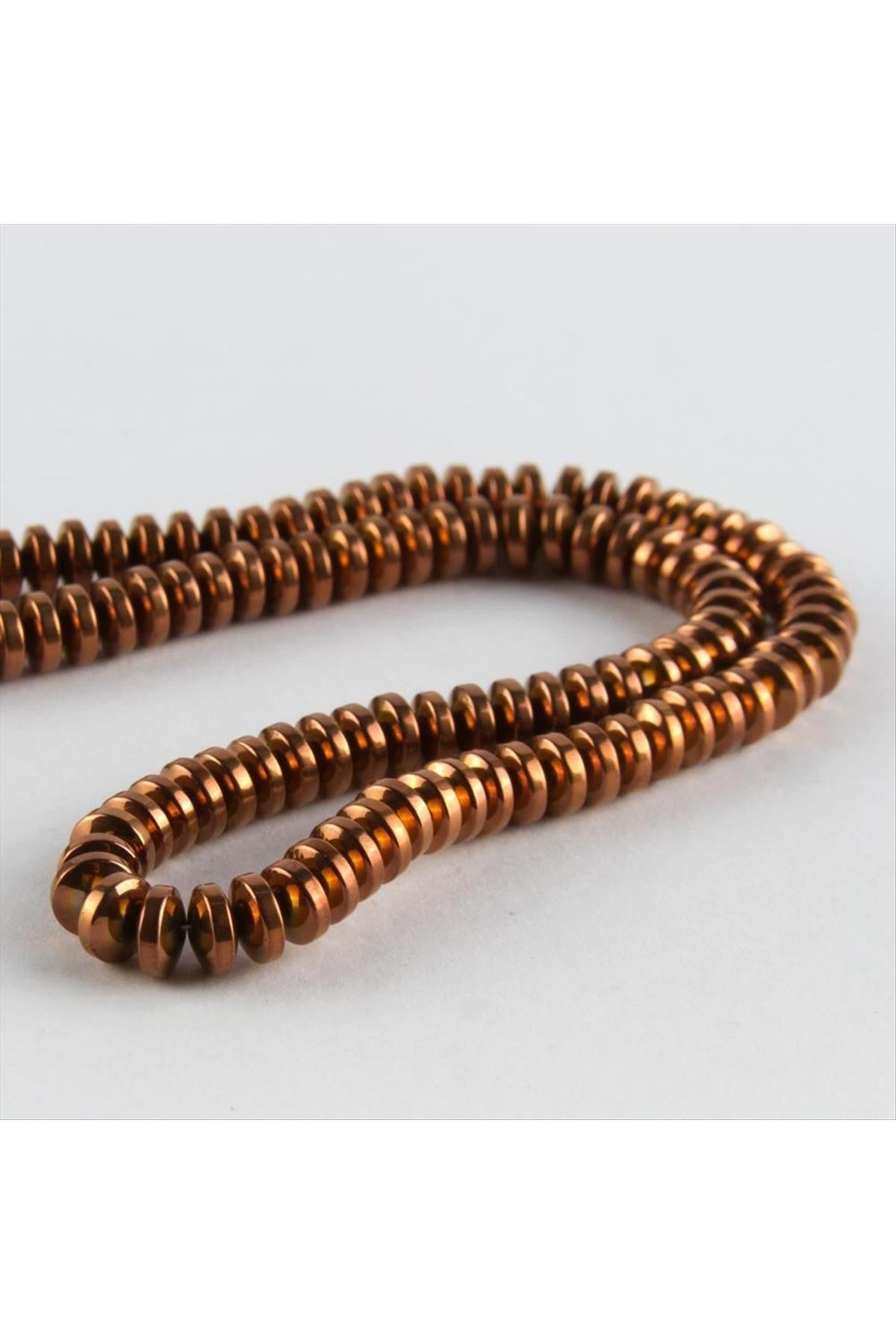 Rondela Hematit Taşı Küçük 6 mm - Kahverengi