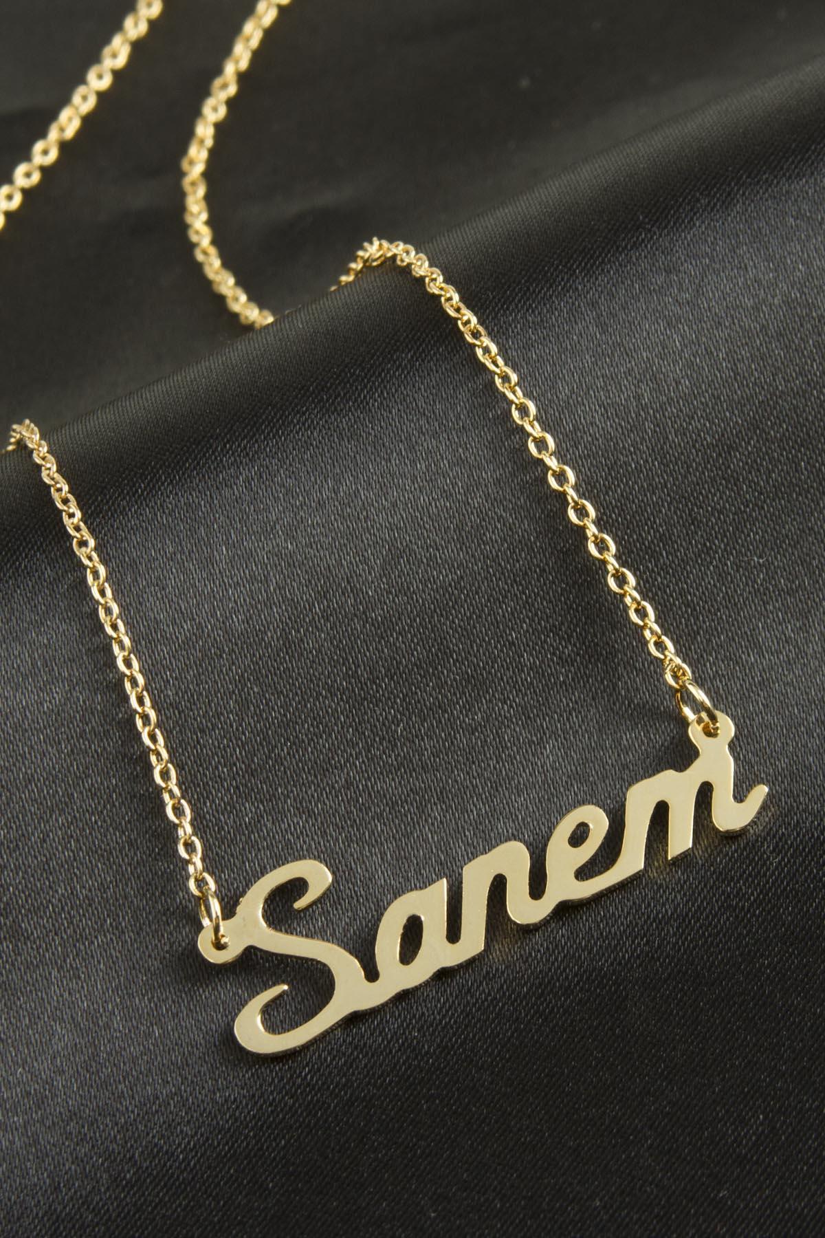 Sanem isimli kolye -Sarı