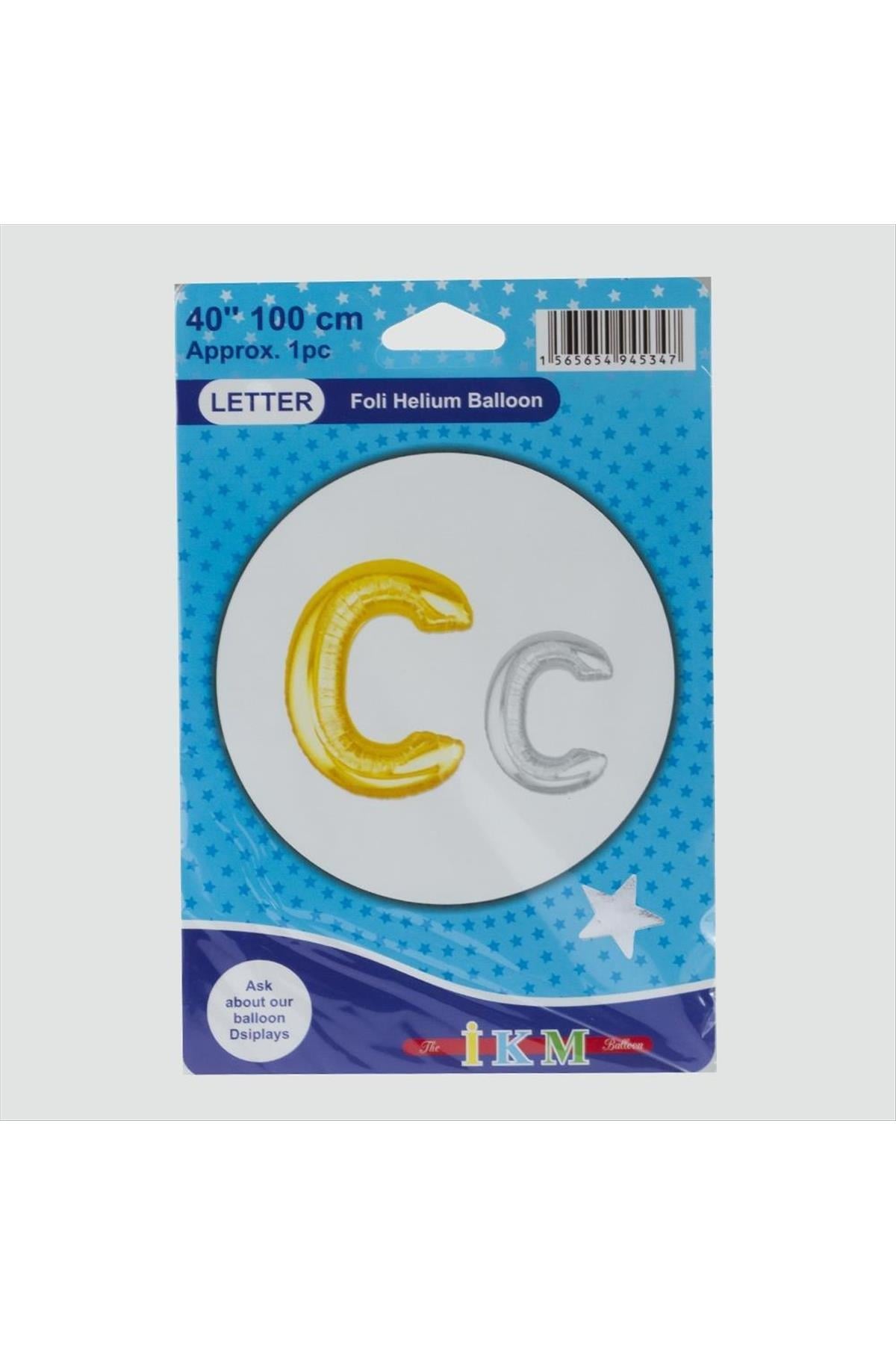 Sarı Renkli 40X100 Harfli Folyo Balon - C