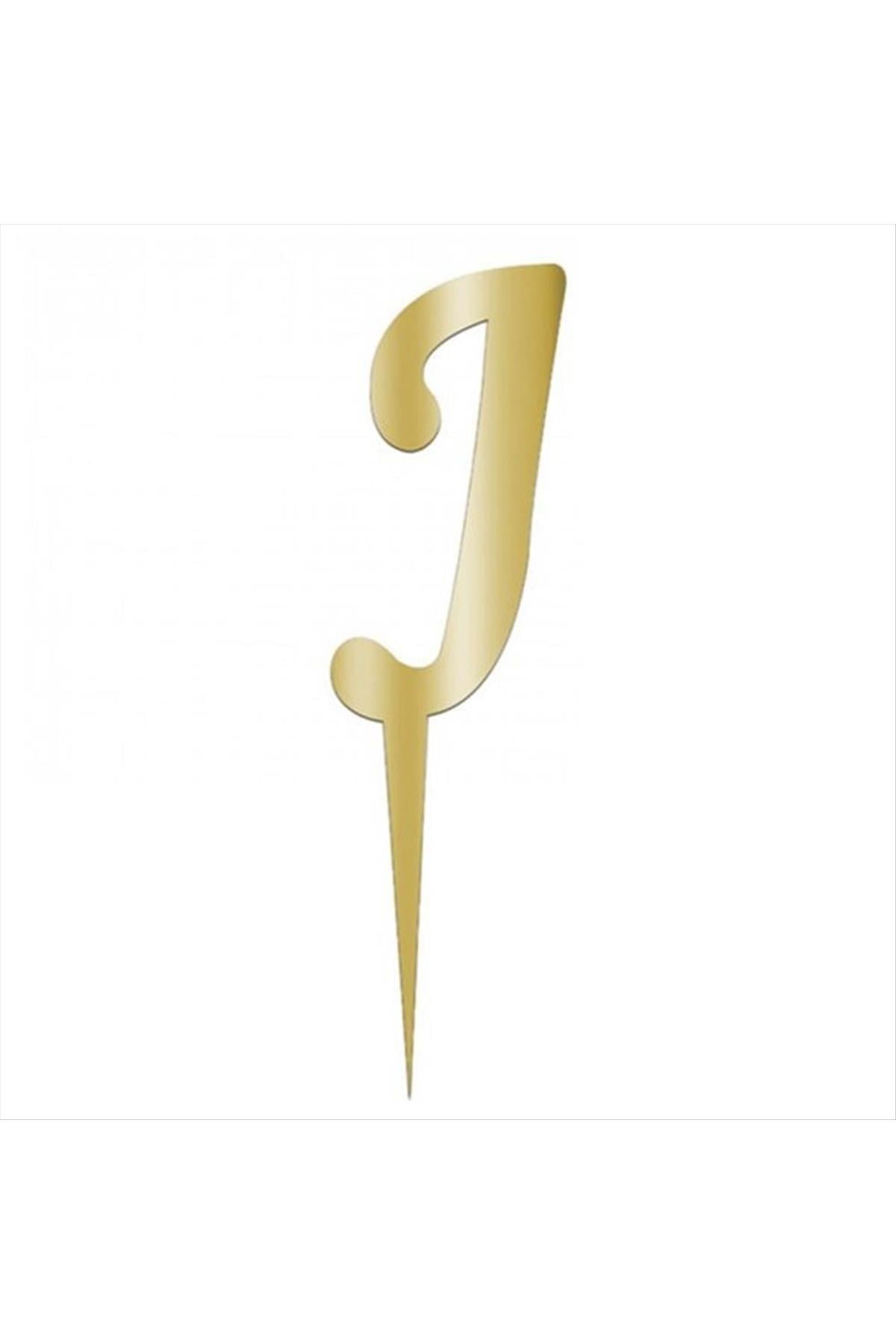 Sarı Renkli Harf Pasta ve Kek Pleksi-J