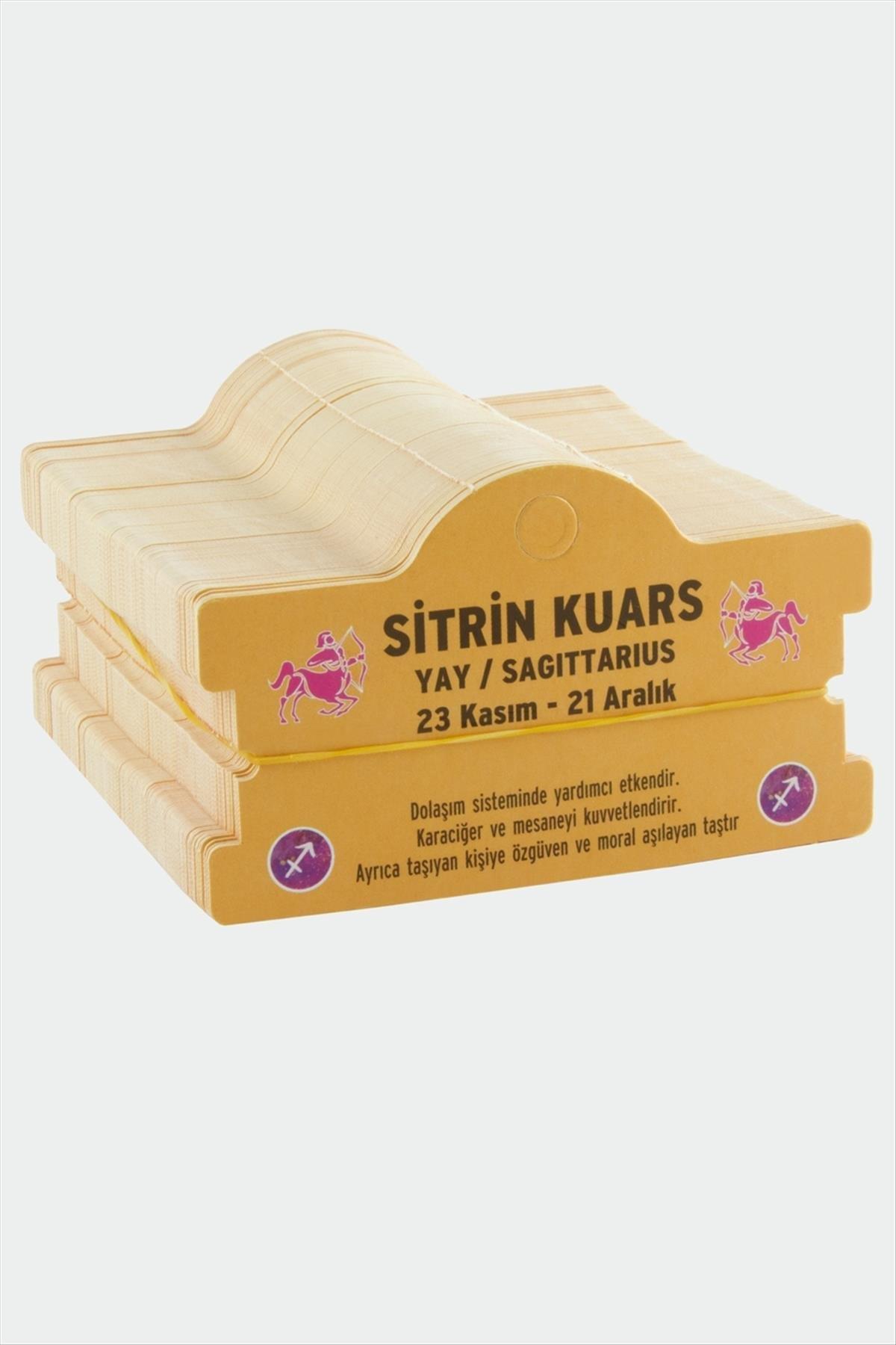 Sitrin Kuars - Yay Burç Bileklik Kartı-Sarı