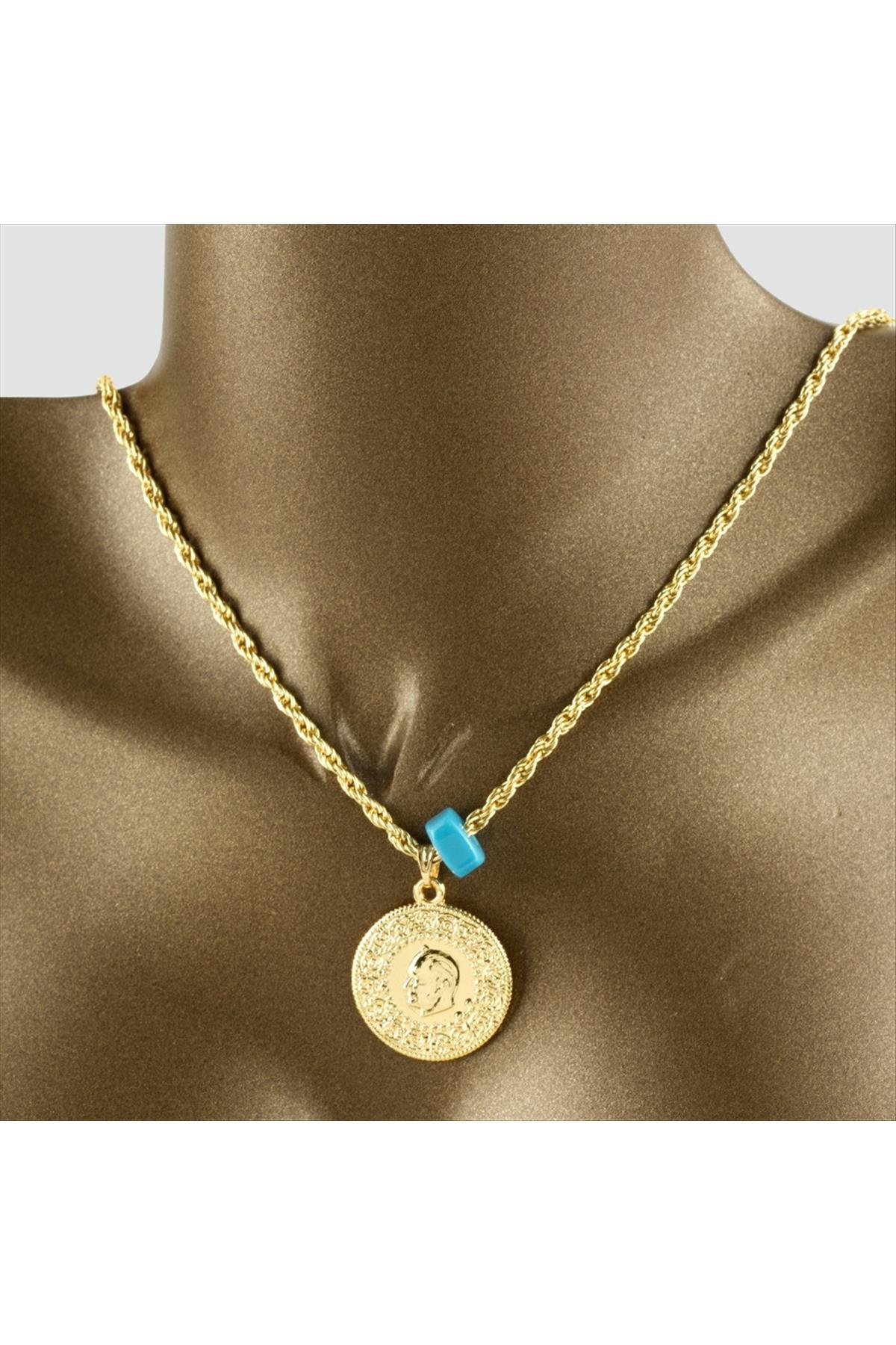 Yarım Altın Figürlü İmitasyon Kolye
