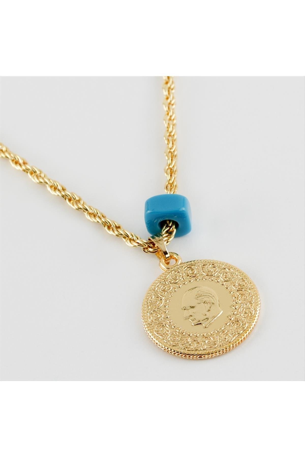 Yarım Altın Figürlü İmitasyon Kolye