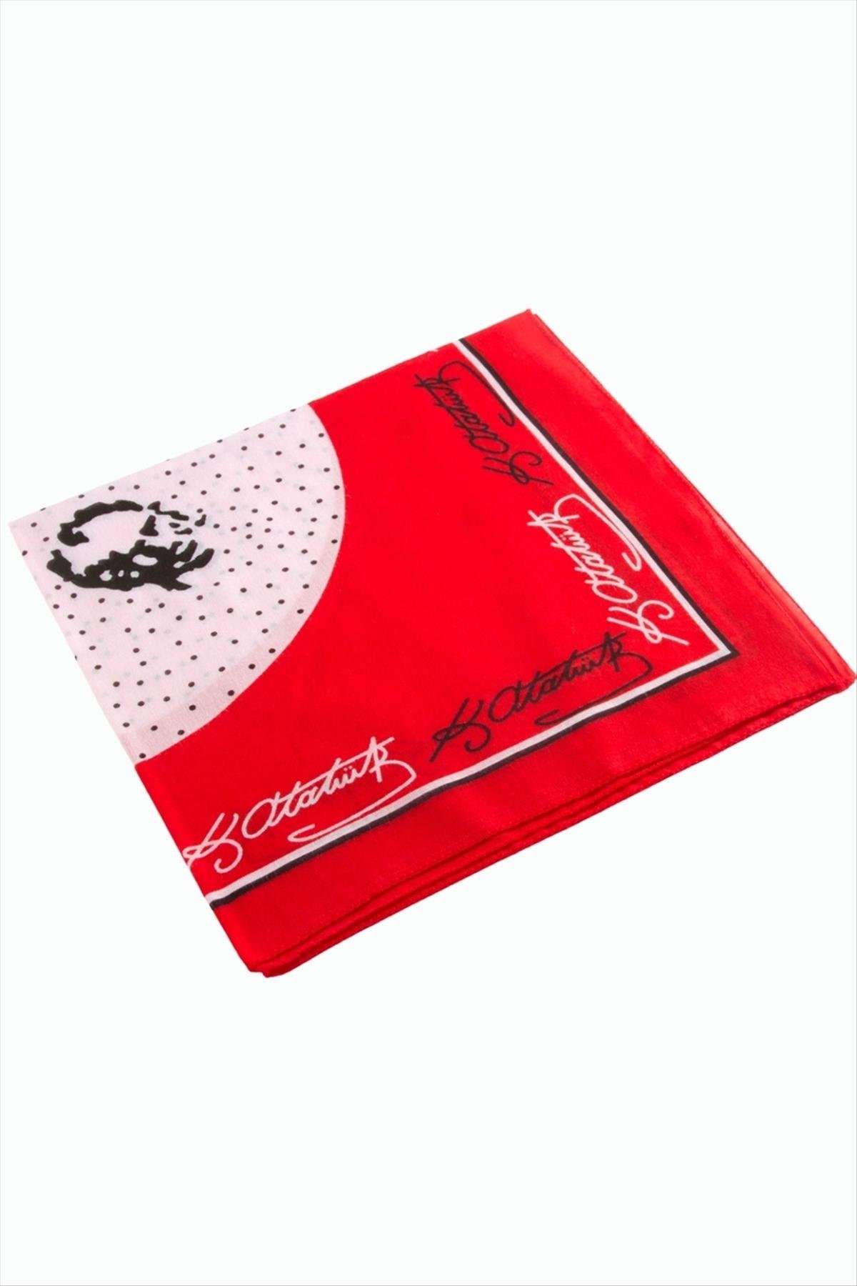 Atatürk İmzalı Desenli Bandana 50*50