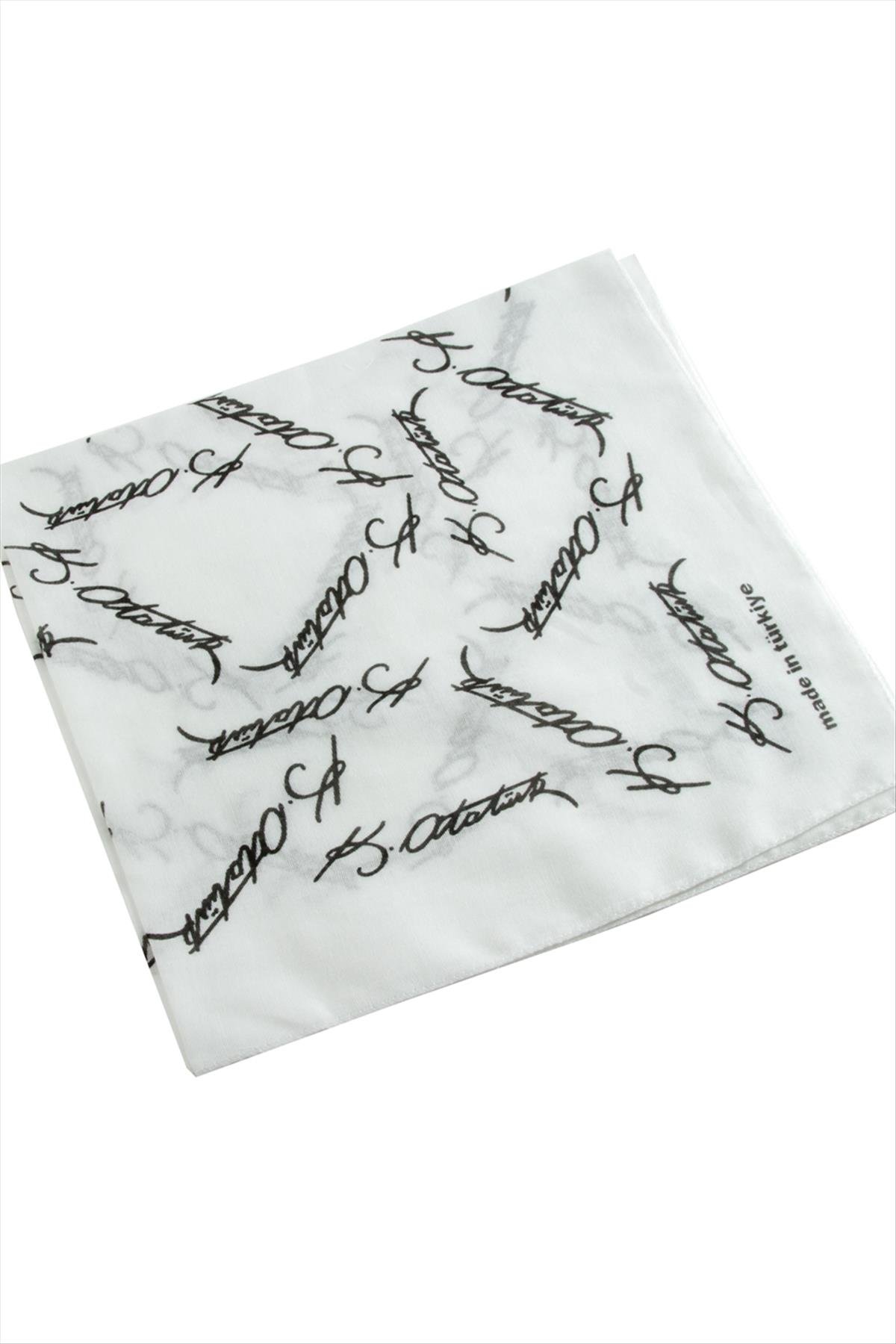 Atatürk İmzalı Desenli Bandana 50*50