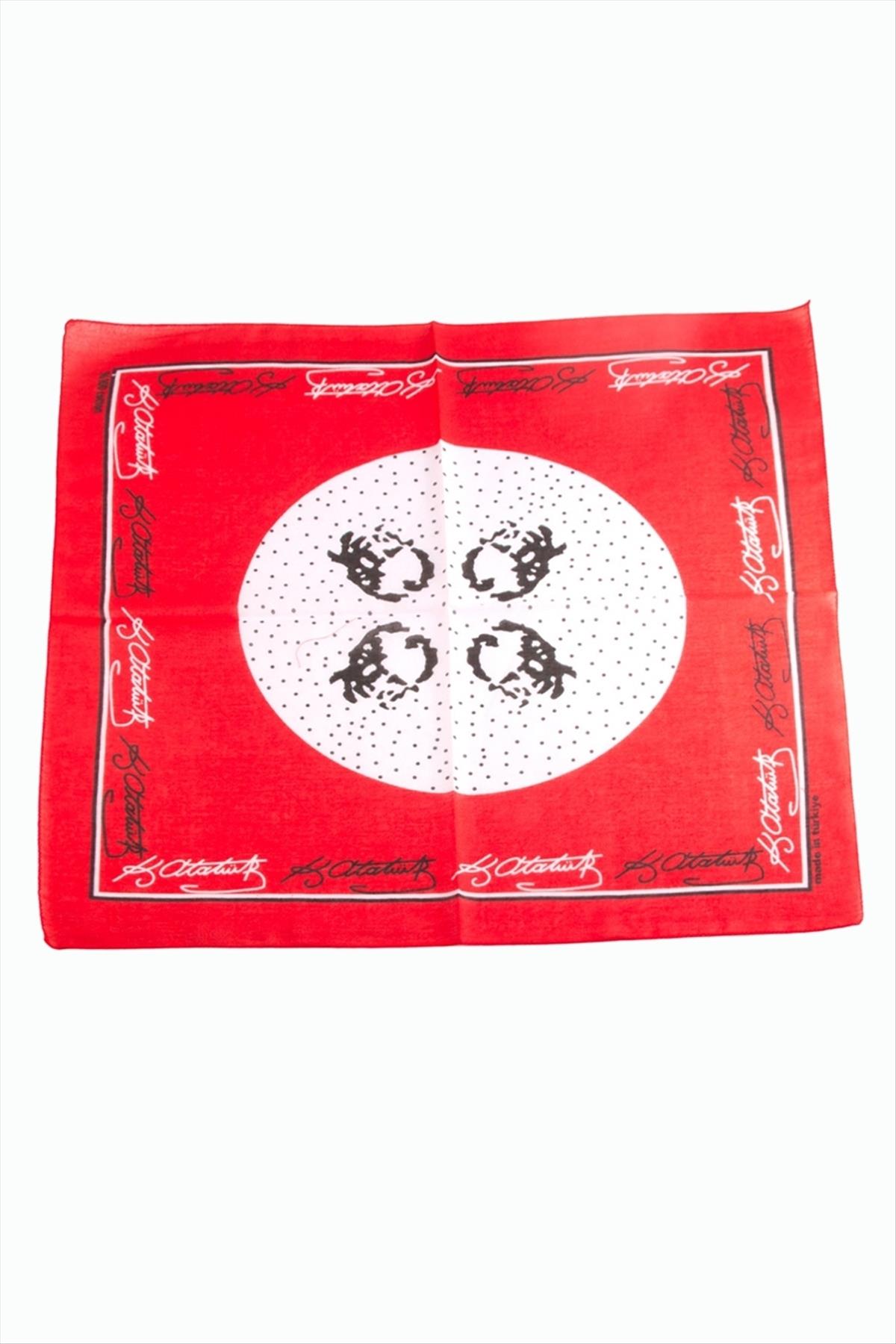 Atatürk İmzalı Desenli Bandana 50*50