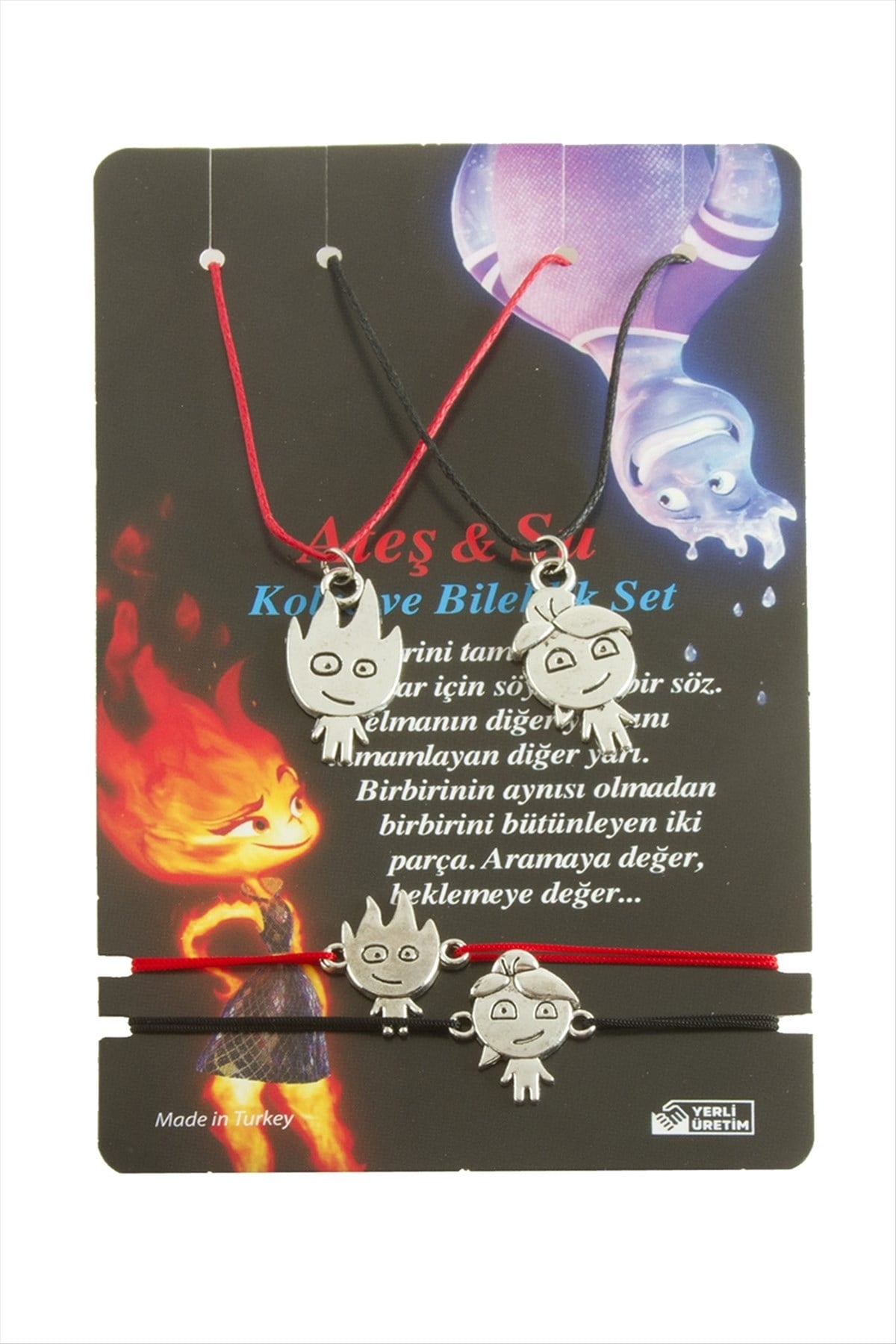Ateş Su İp Set Kolye