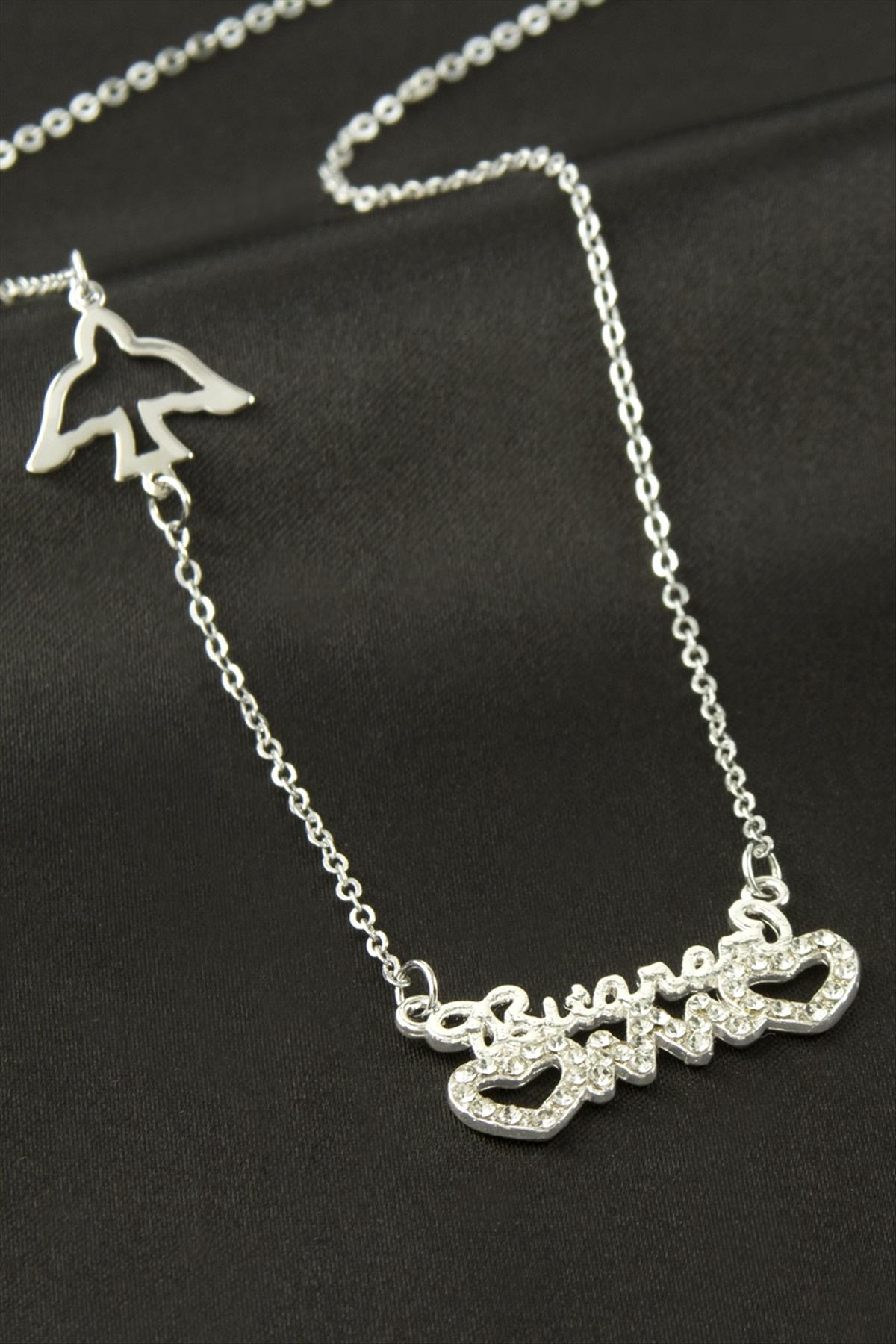 Bitanem Yazılı Kalp Ritim Şans Kolye