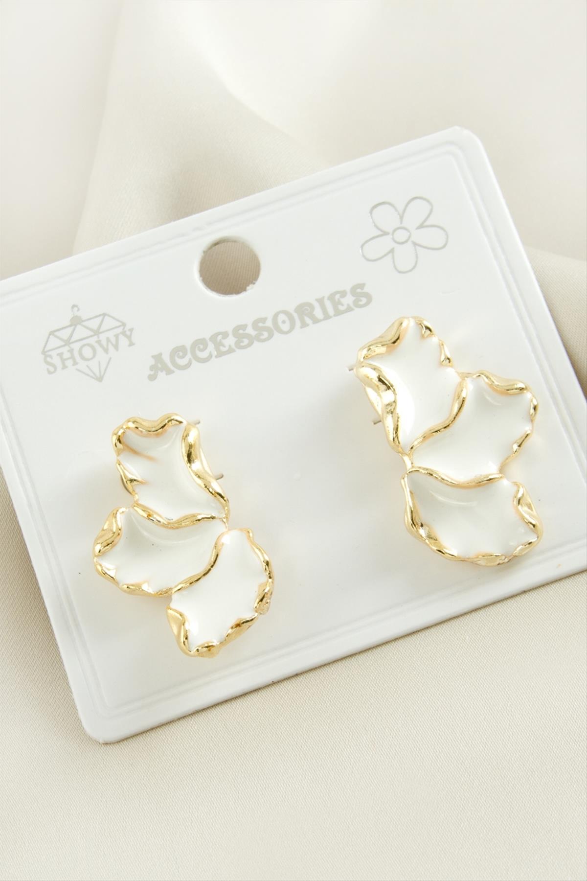 Bulut Mineli Metal Küpe