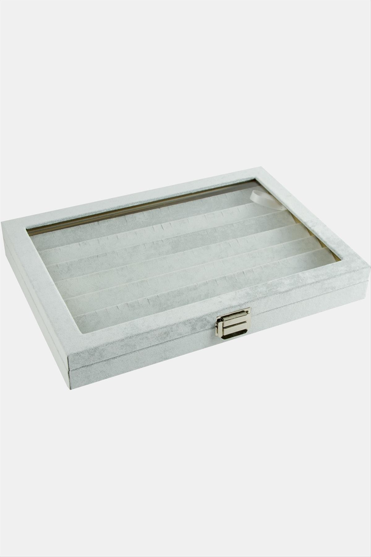 Cam Kapaklı Anfora Kumaş Küpe Standı 24*34 cm