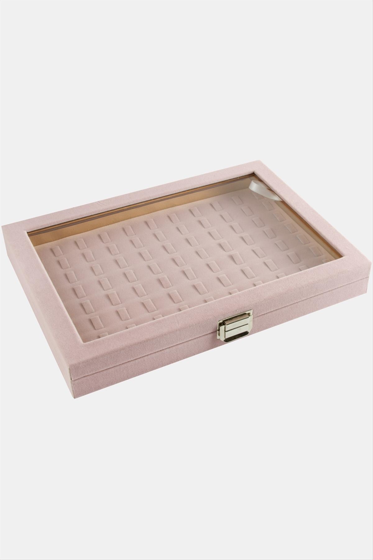 Cam Kapaklı Anfora Kumaş Tırnaklı Yüzük Standı 24*34 cm