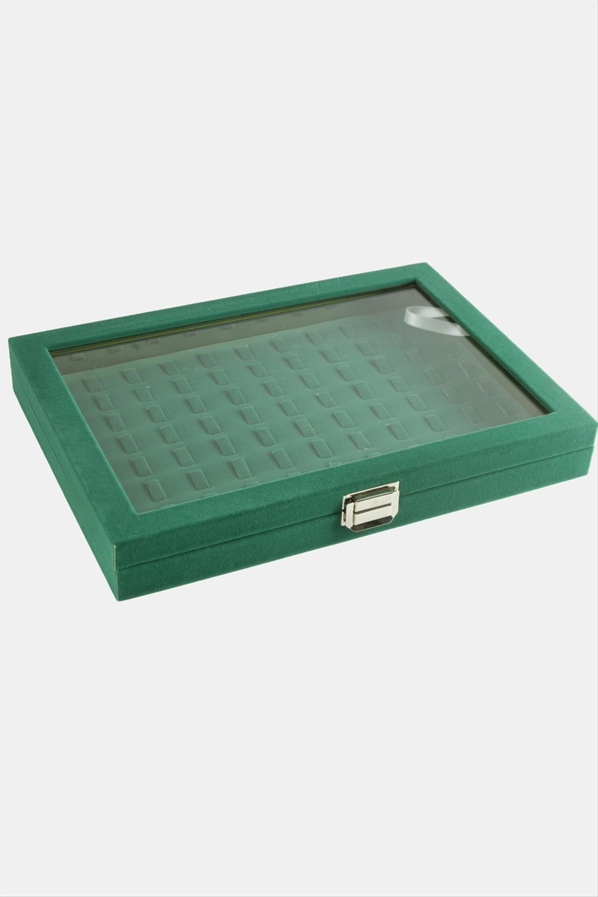 Cam Kapaklı Anfora Kumaş Tırnaklı Yüzük Standı 24*34 cm