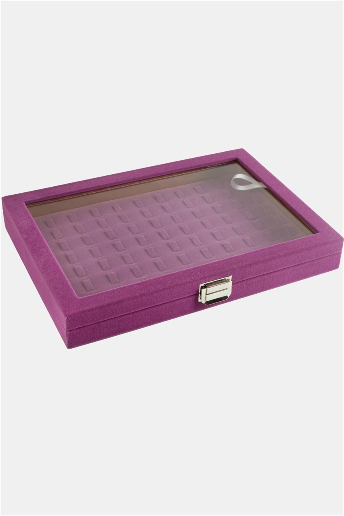 Cam Kapaklı Anfora Kumaş Tırnaklı Yüzük Standı 24*34 cm