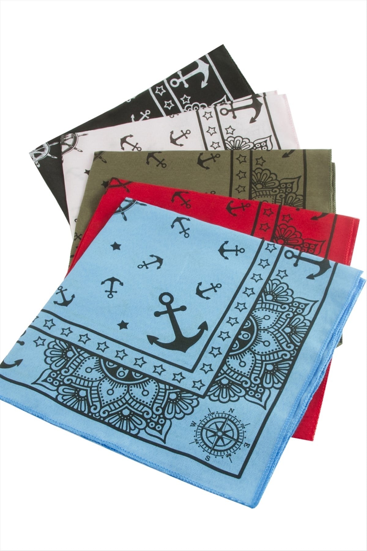 Çapa Desenli Keten Bandana 50*50