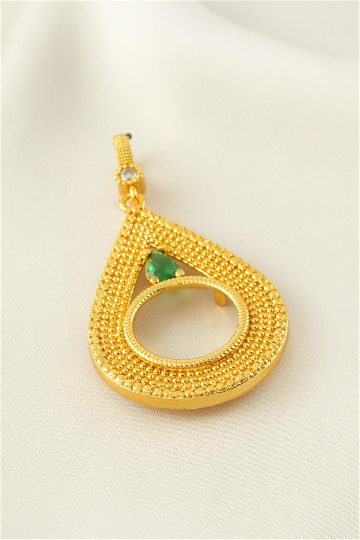 Çeyrek Altın Koyulabilir Taşlı Kolye Ucu