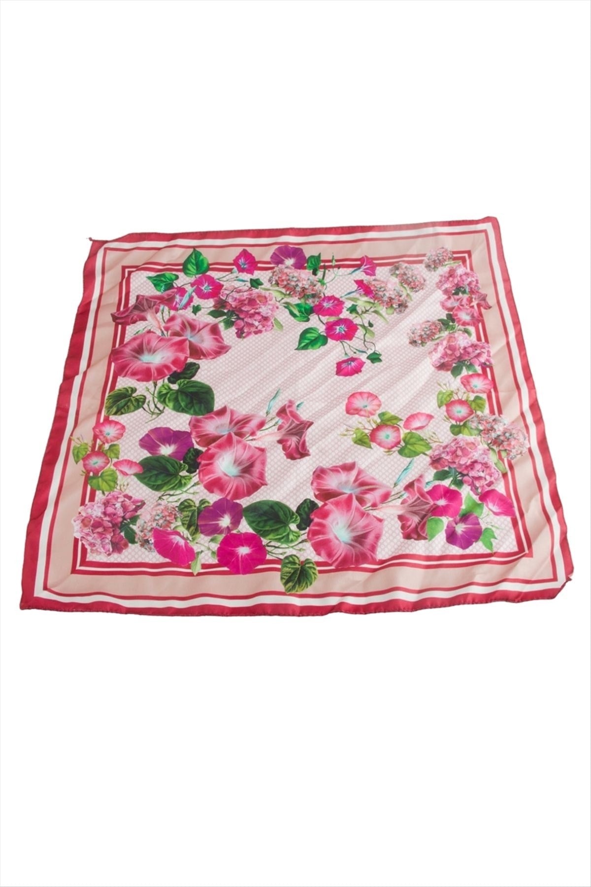 Çiçek Desenli Zr Saten Fular 50*50 cm
