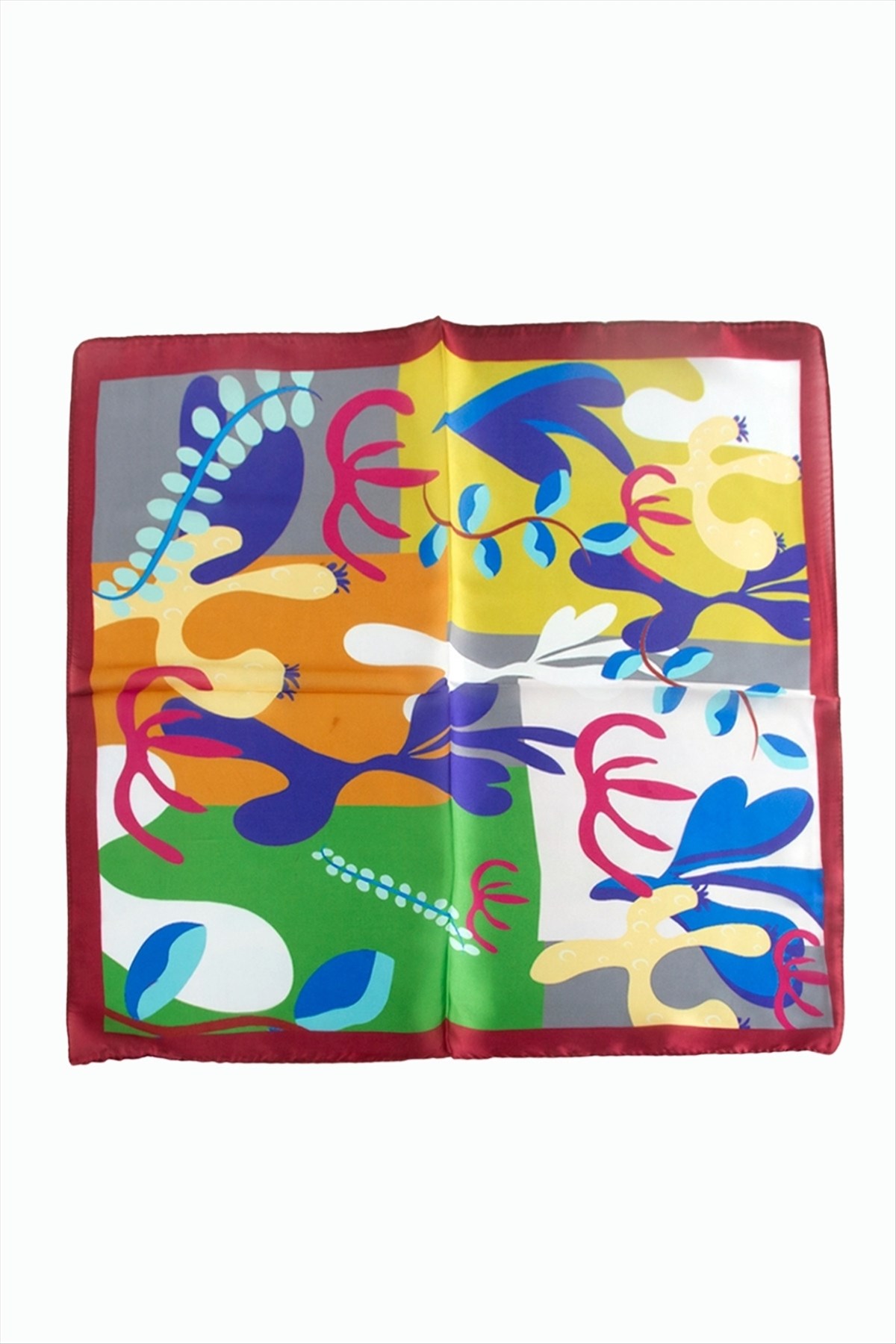 Çiçek Desenli Zr Şifon Fular 50*50 cm
