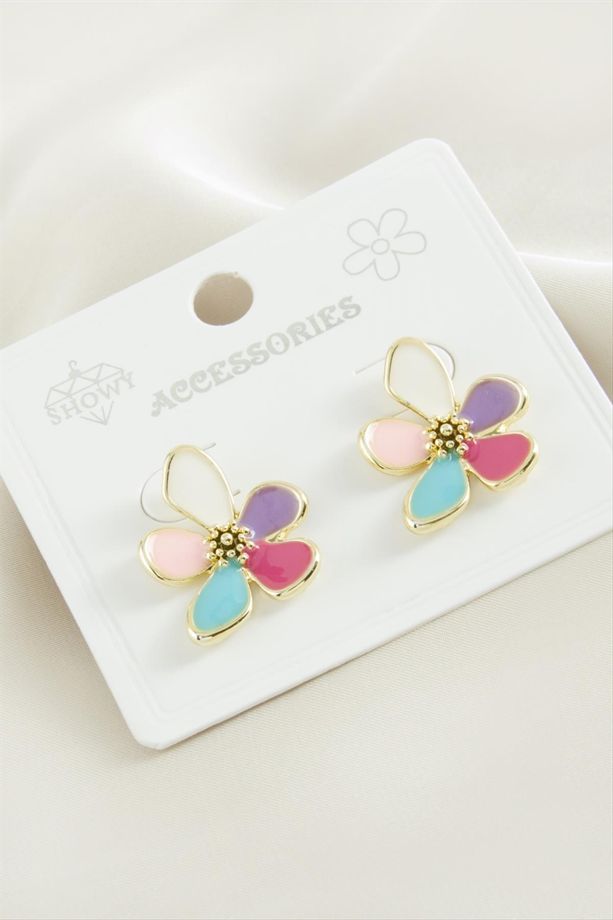 Çiçek Mineli Küpe