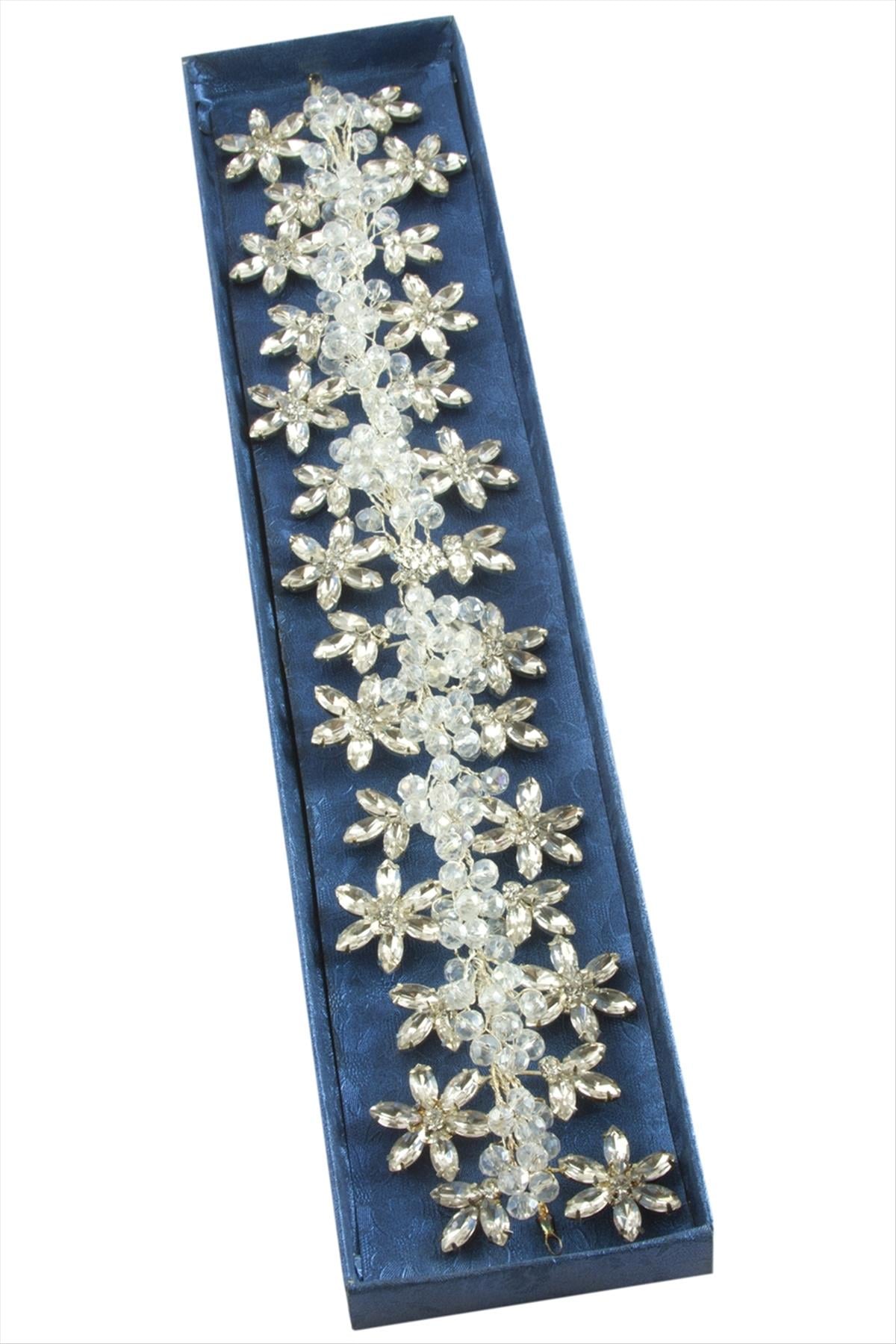 Çiçek Taşlı Saç Aksesuarı