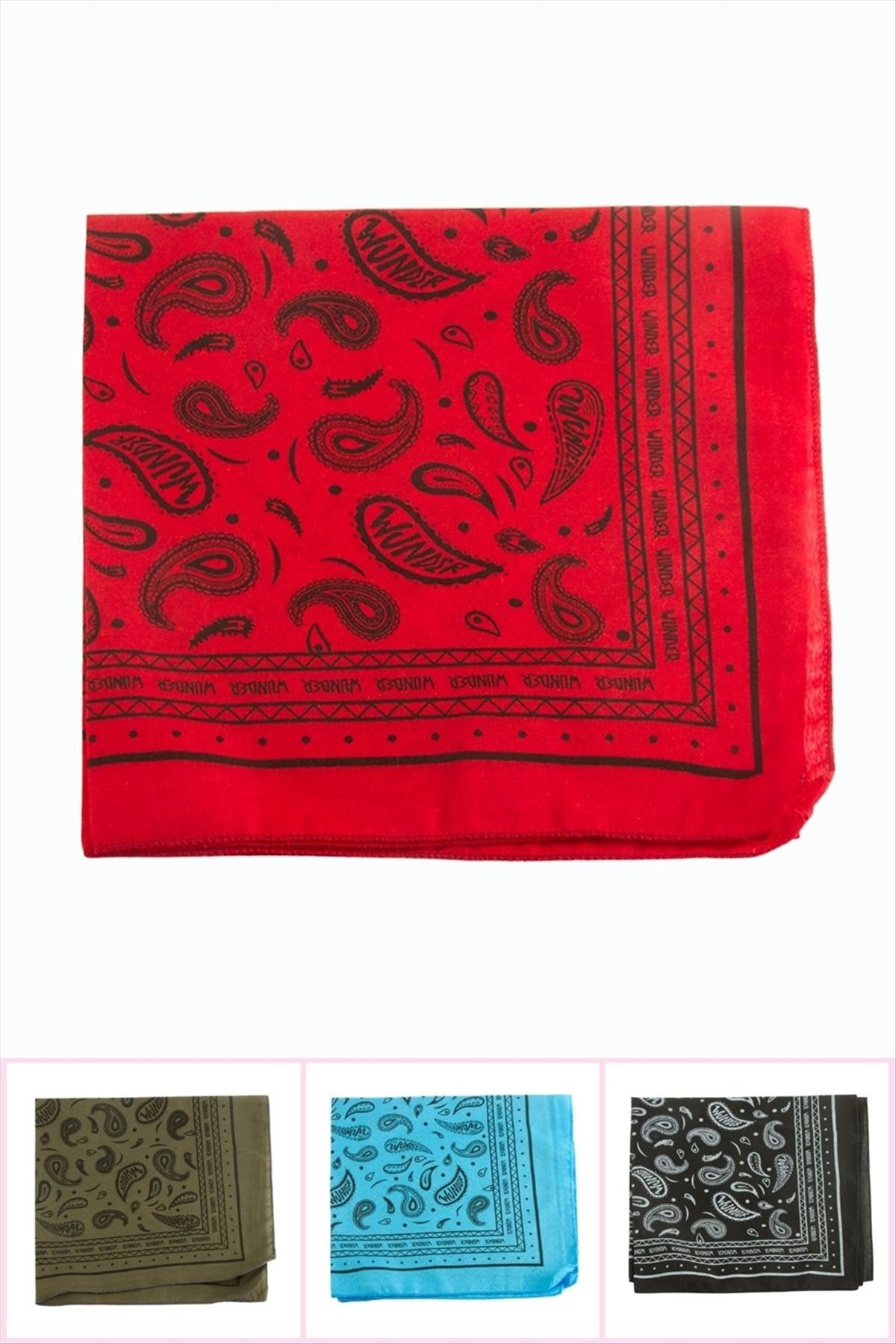 Çini Desenli Keten Bandana 50*50