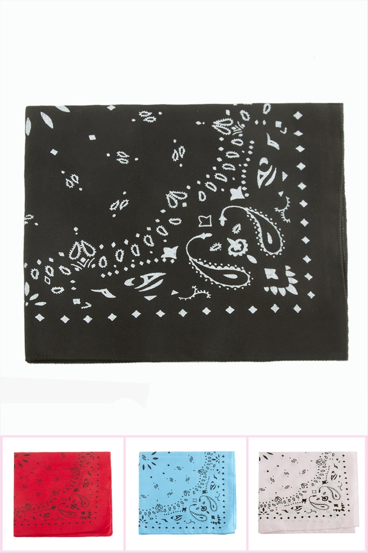 Çini Desenli Keten Bandana 50*50