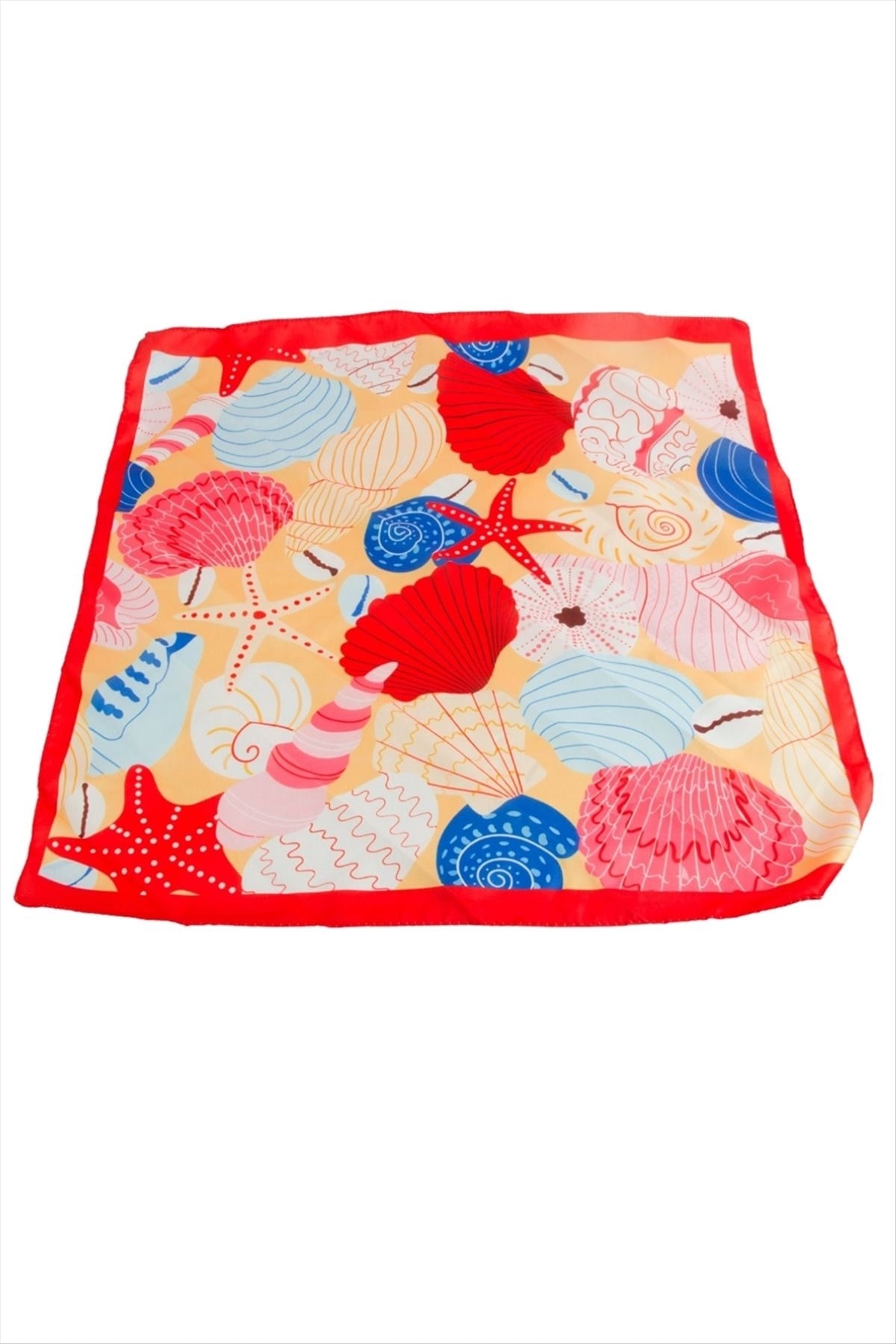 Deniz Yıldızı Desenli Zr Saten Fular 50*50 cm