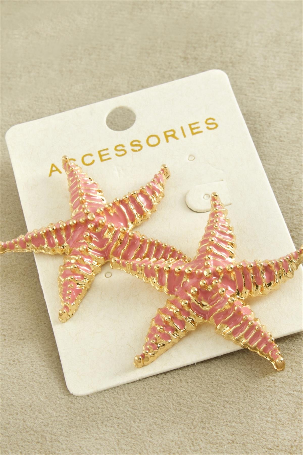 Deniz Yıldızı Mineli Zr Model Küpe