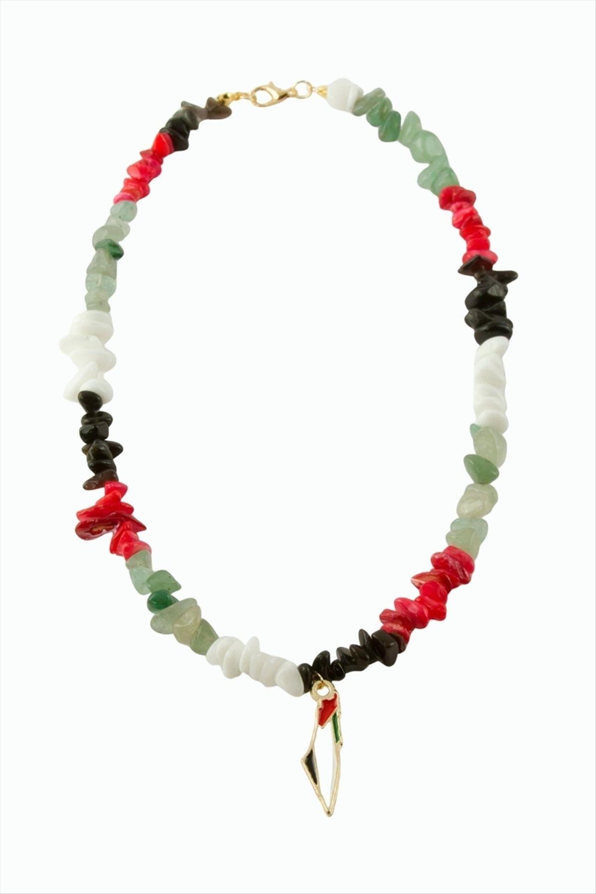 Filistin Kırık Doğaltaş Kolye