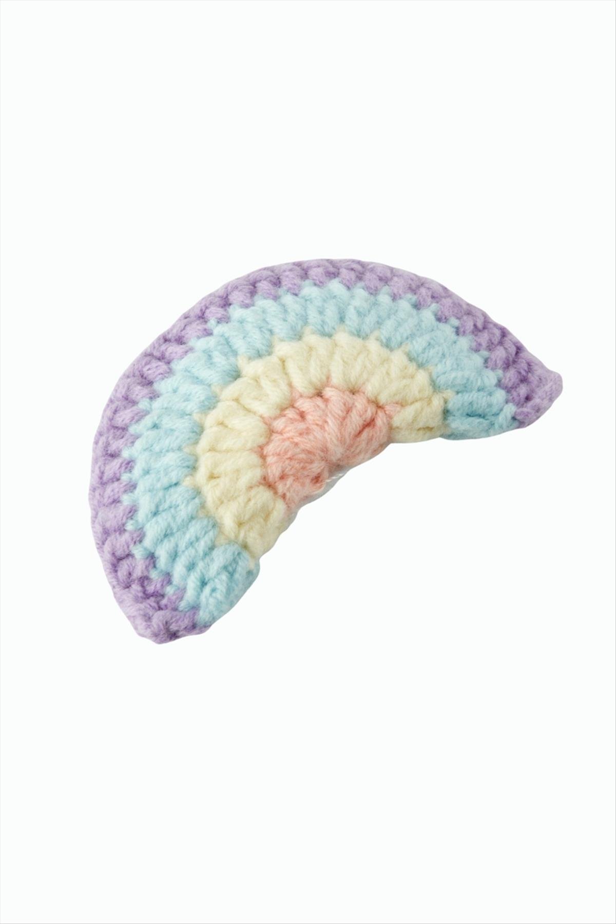 Gökkuşağı İşlemeli Örgülü Çıtçıtlı Toka