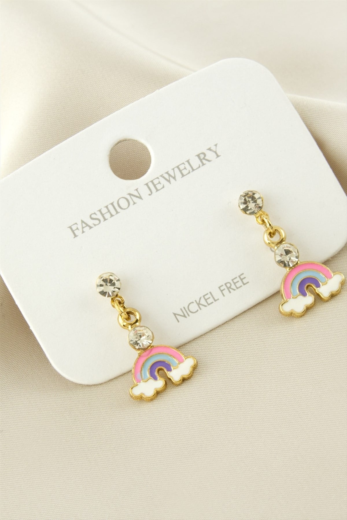 Gökkuşağı Taşlı Mineli Küpe