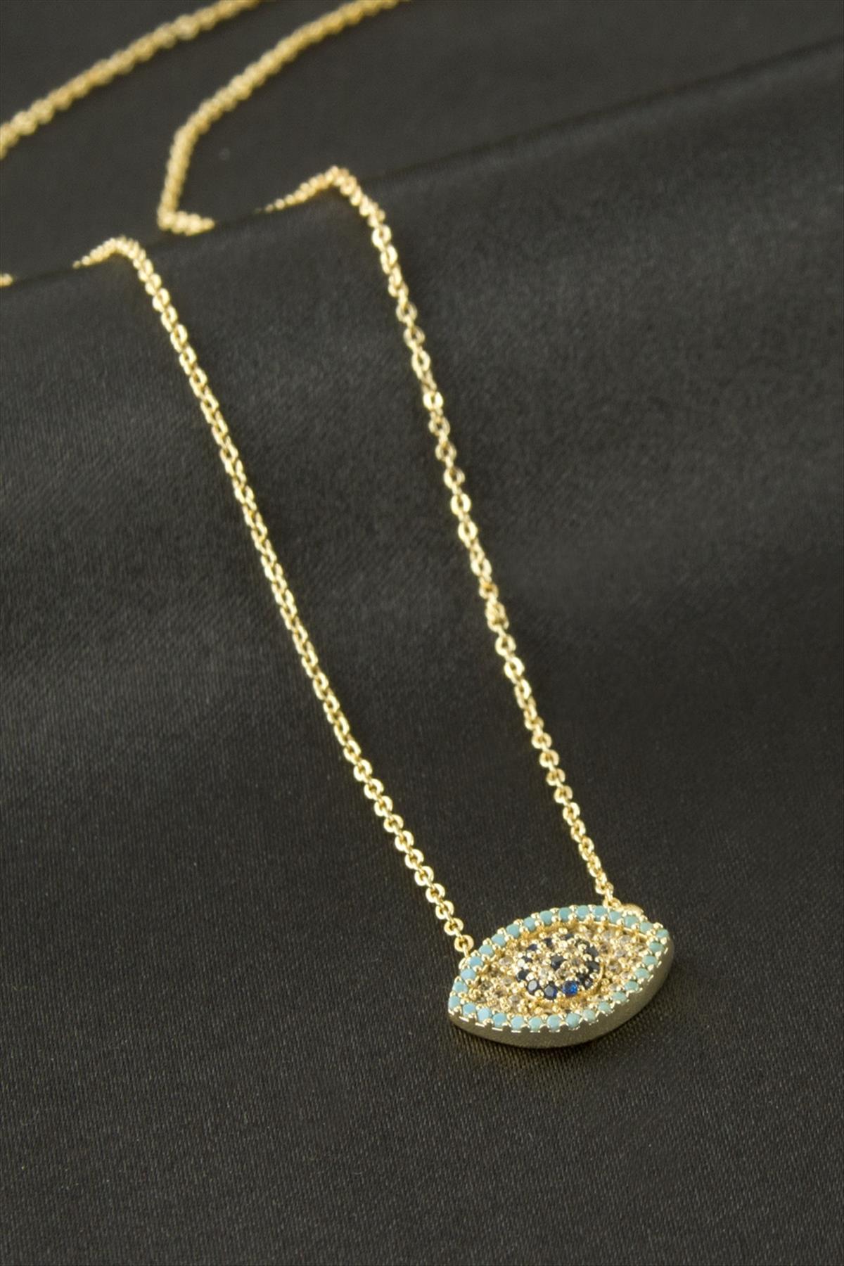 Göz Zirkon Taşlı Kolye