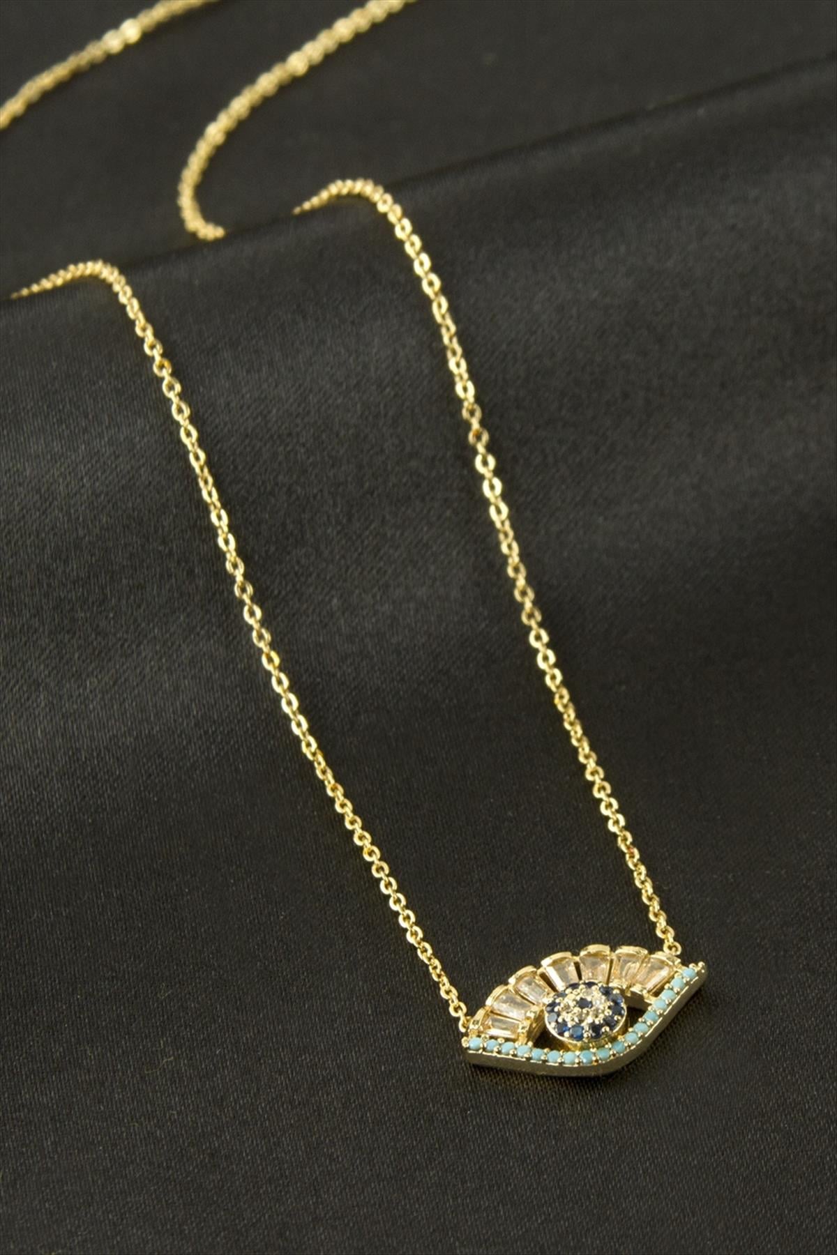 Göz Zirkon Taşlı Kolye