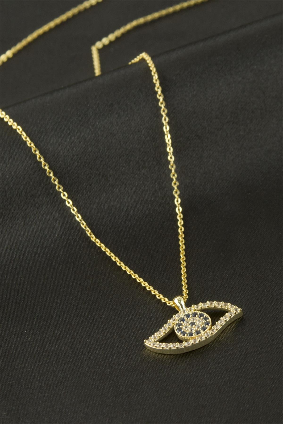 Göz Zirkon Taşlı Kolye