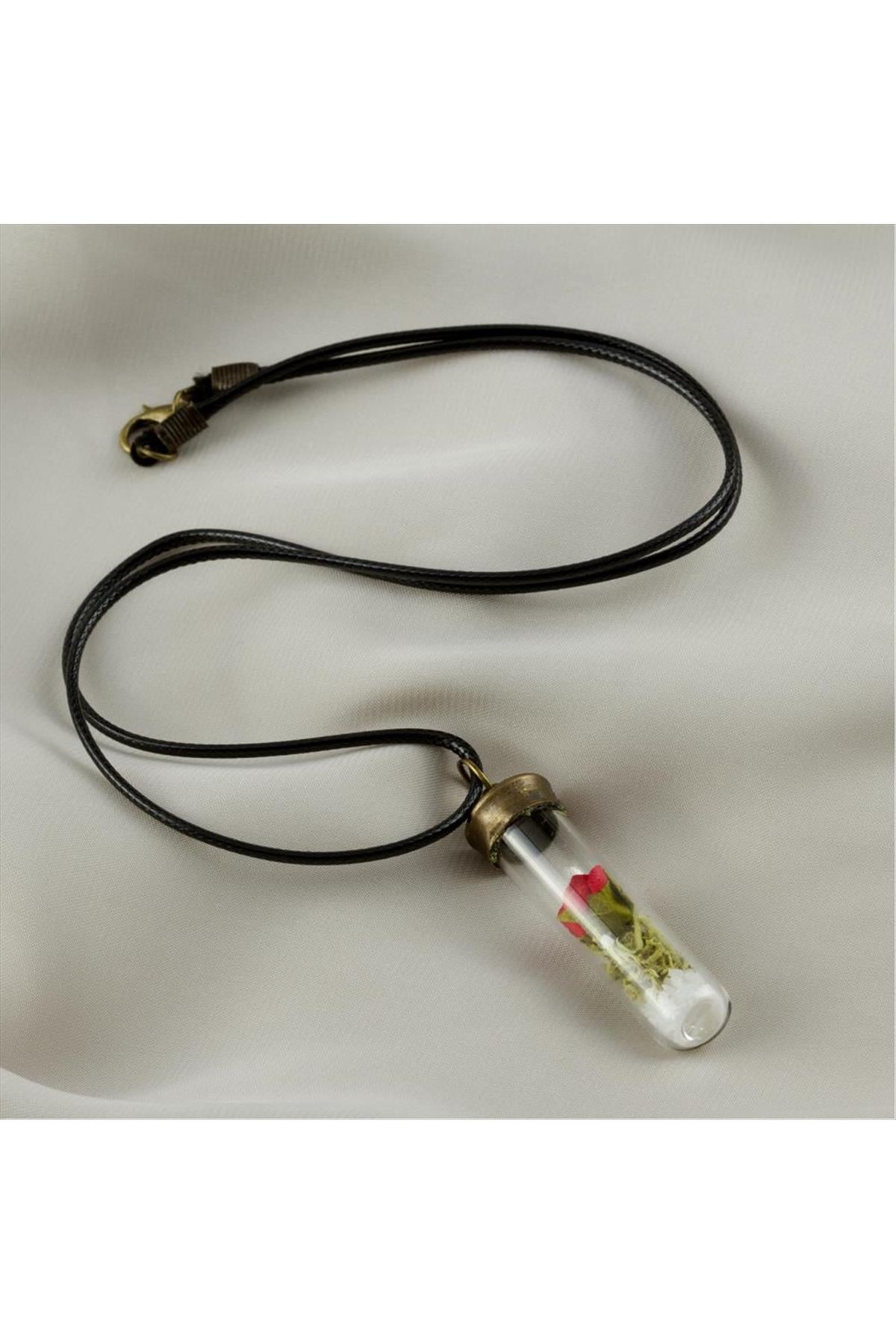 Gül Fanus Canlı Kolye