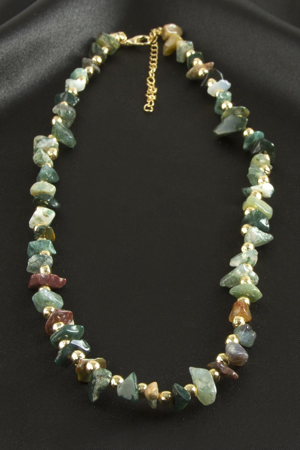 Hint Akik Kırık Doğaltaş Kolye