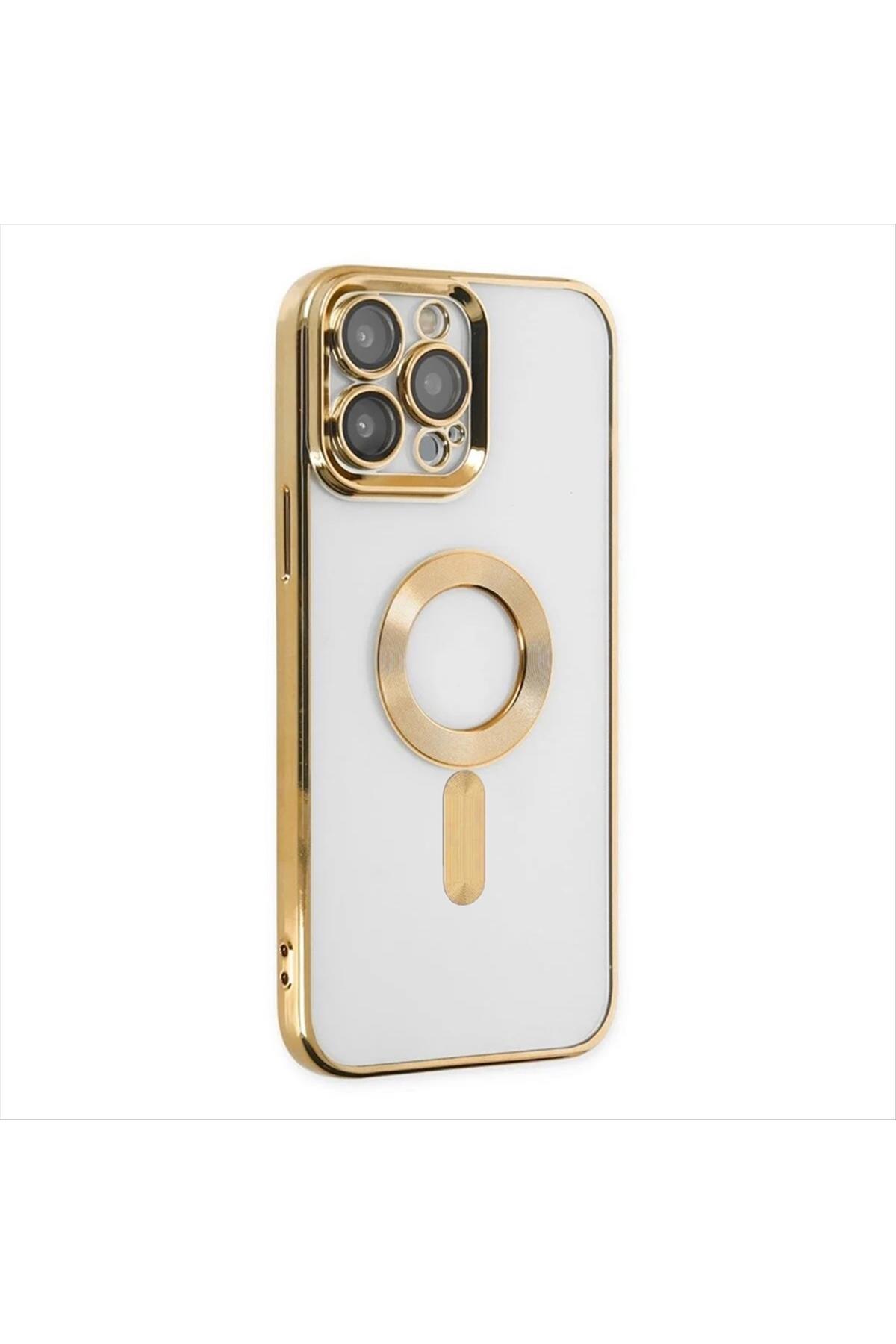 iPhone 12 Pro Max Lüx Magsaff Lazer Silikon Kılıf (Kamera Korumalı)