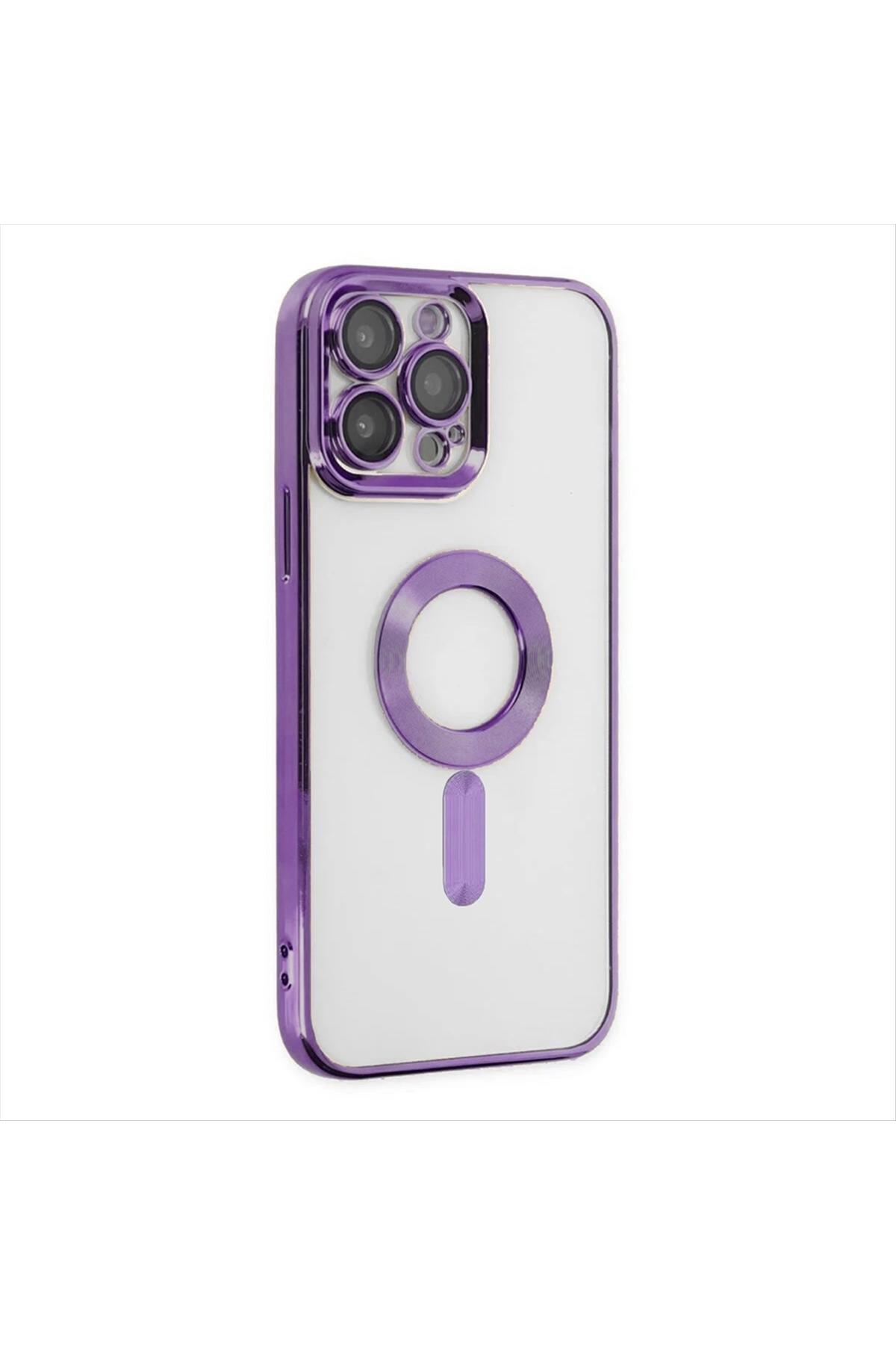 iPhone 12 Pro Max Lüx Magsaff Lazer Silikon Kılıf (Kamera Korumalı)
