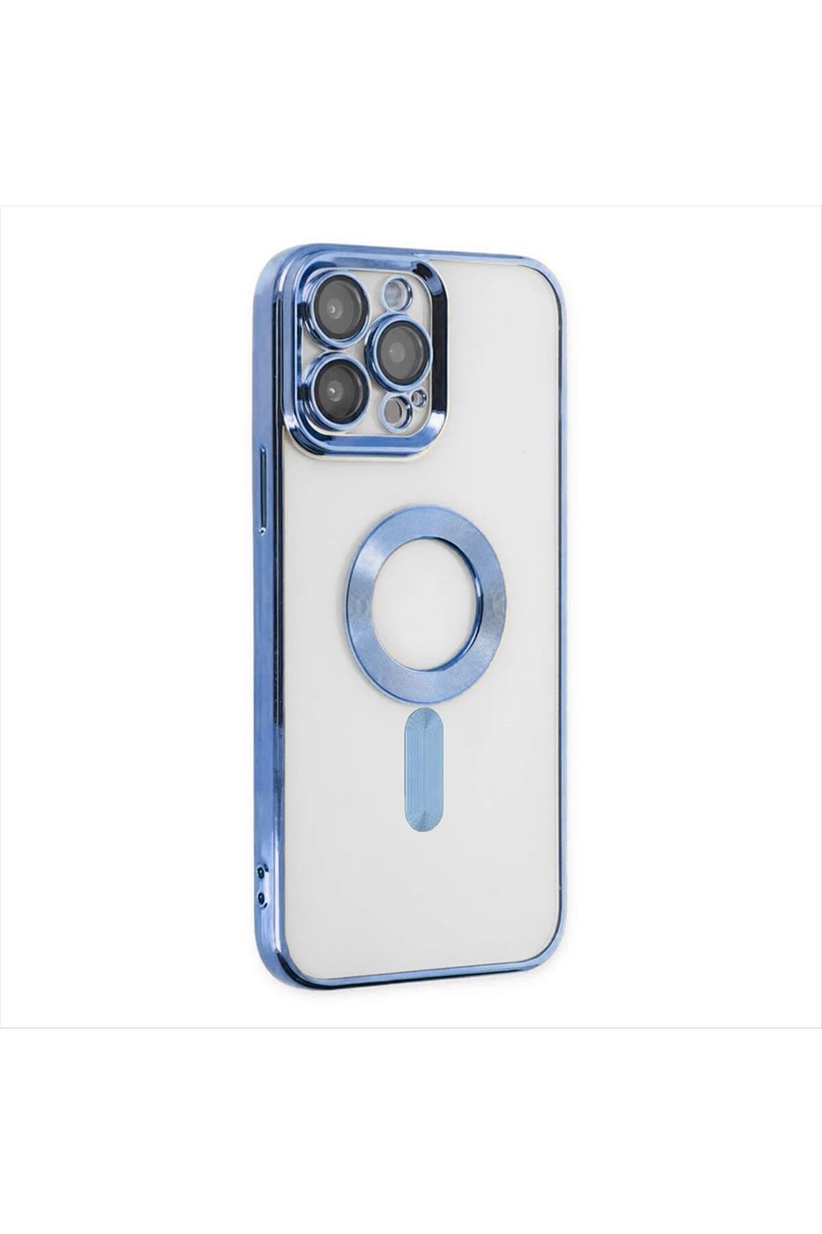 iPhone 12 Pro Max Lüx Magsaff Lazer Silikon Kılıf (Kamera Korumalı)
