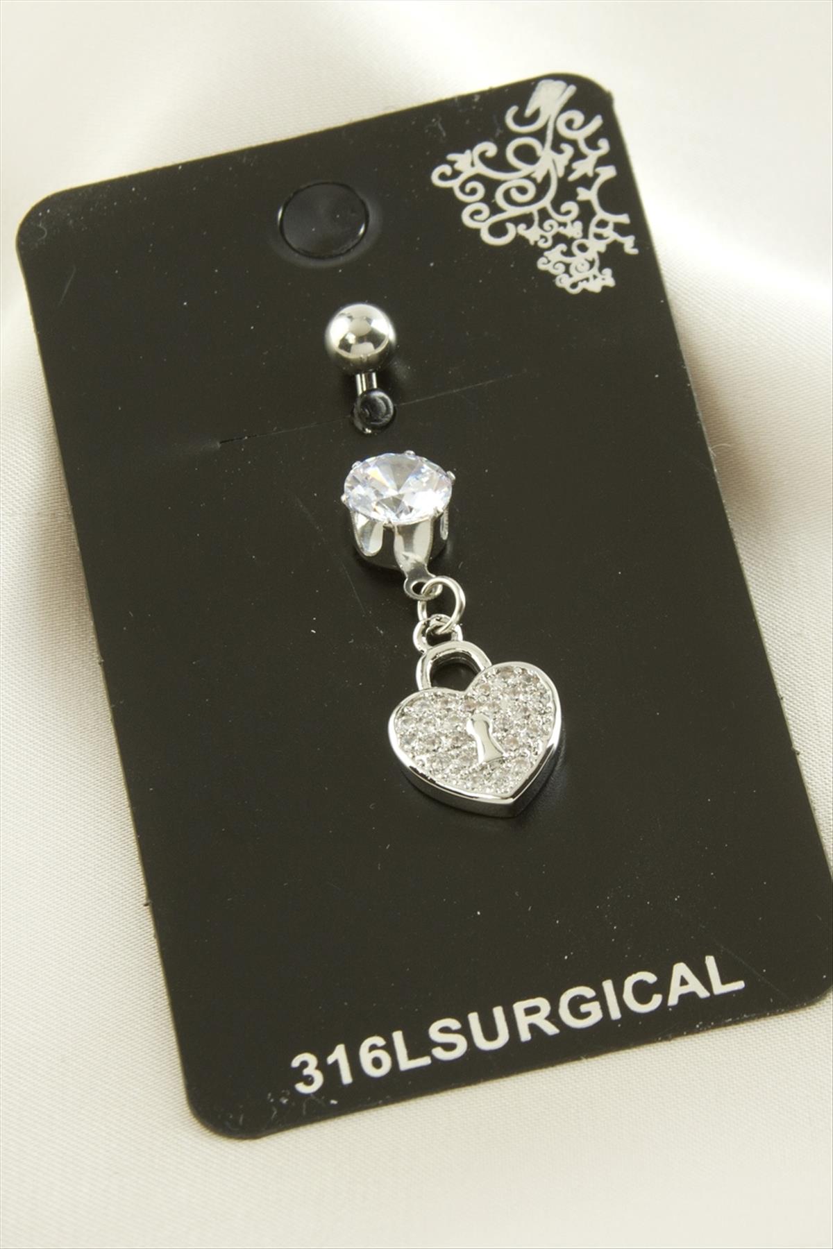 Kalp Çelik Piercing 1 Adet