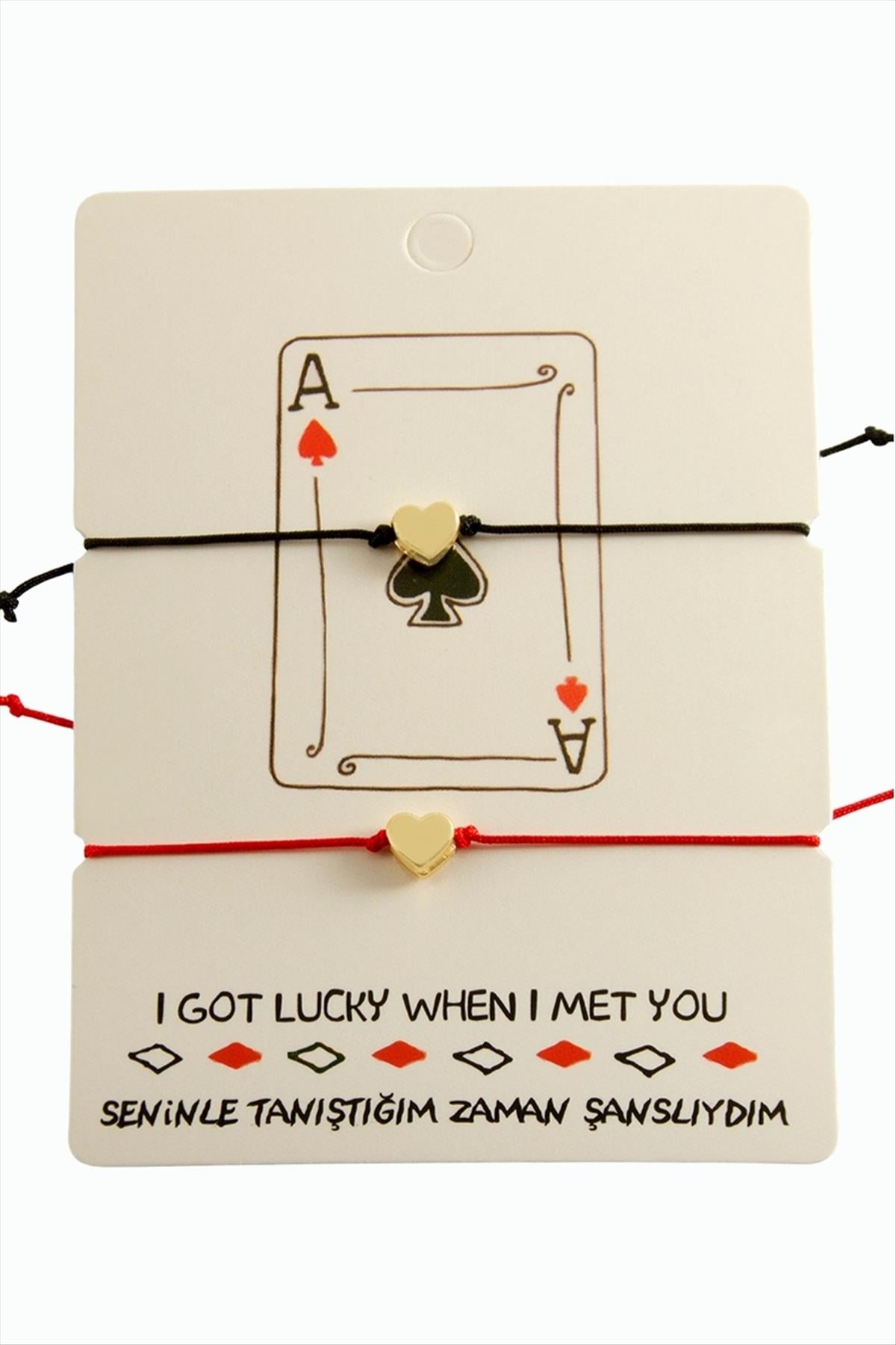 Kalp İp Bileklik 2 Adet