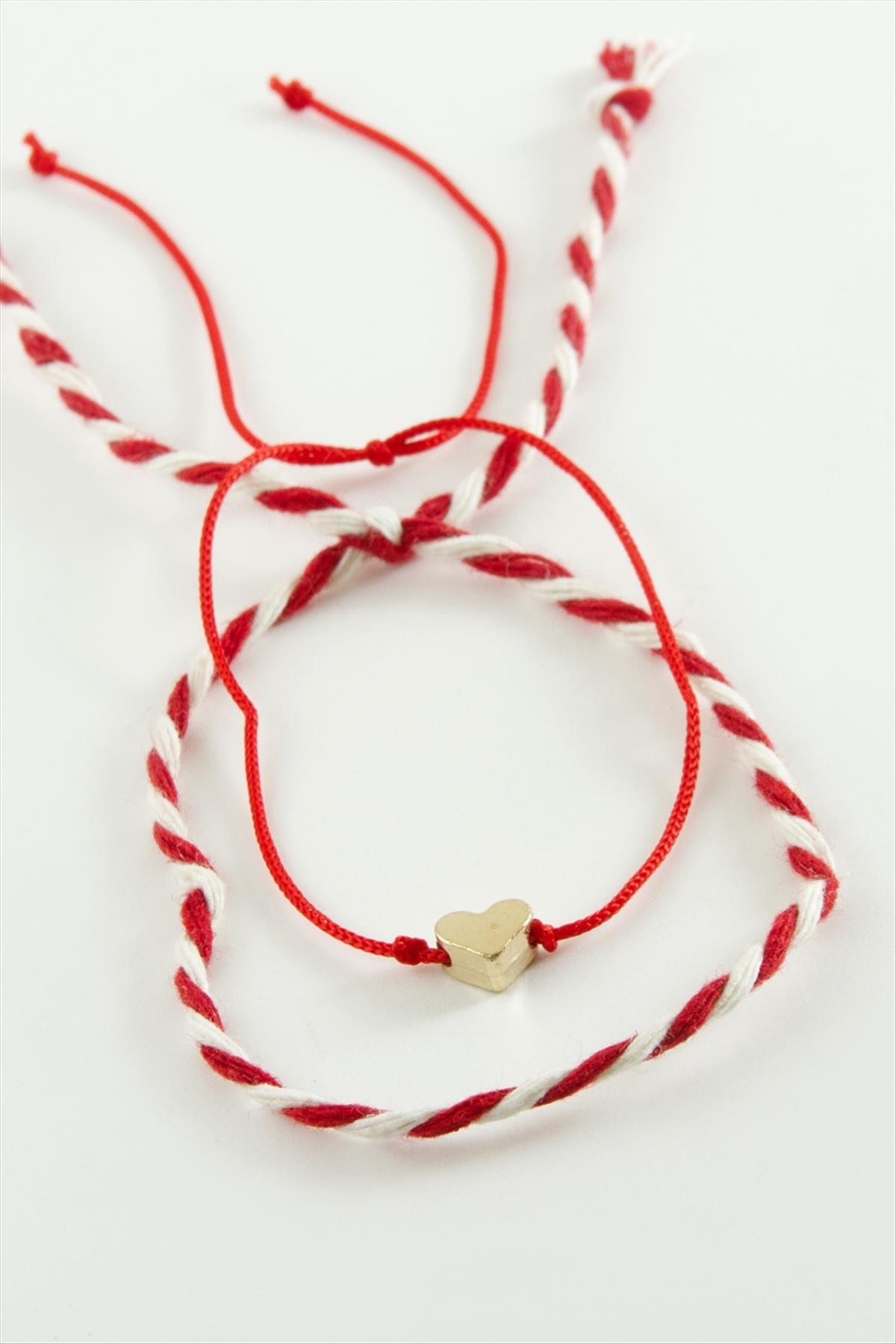 Kalp Şans İp Bileklik