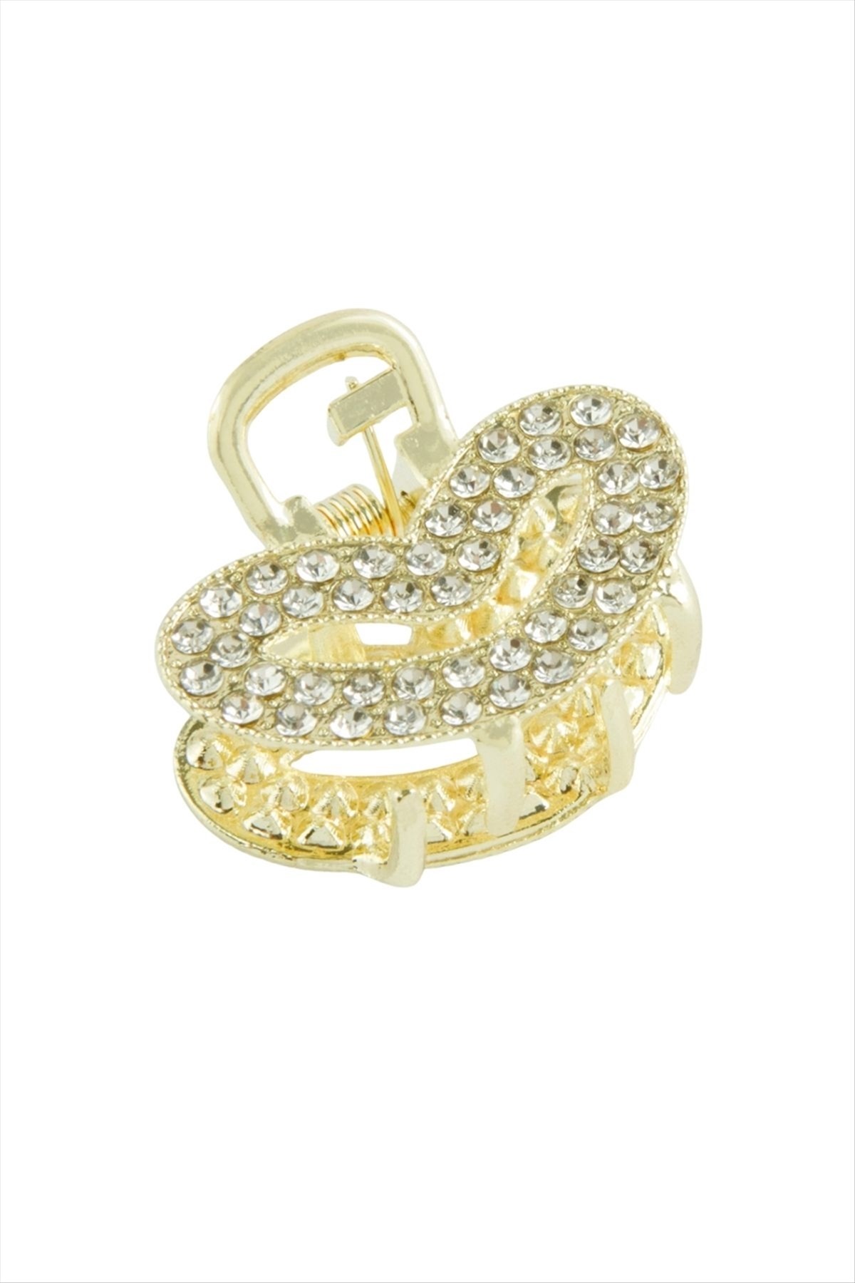 Kalp Taşlı Minik Metal Mandal Toka 2,5 cm